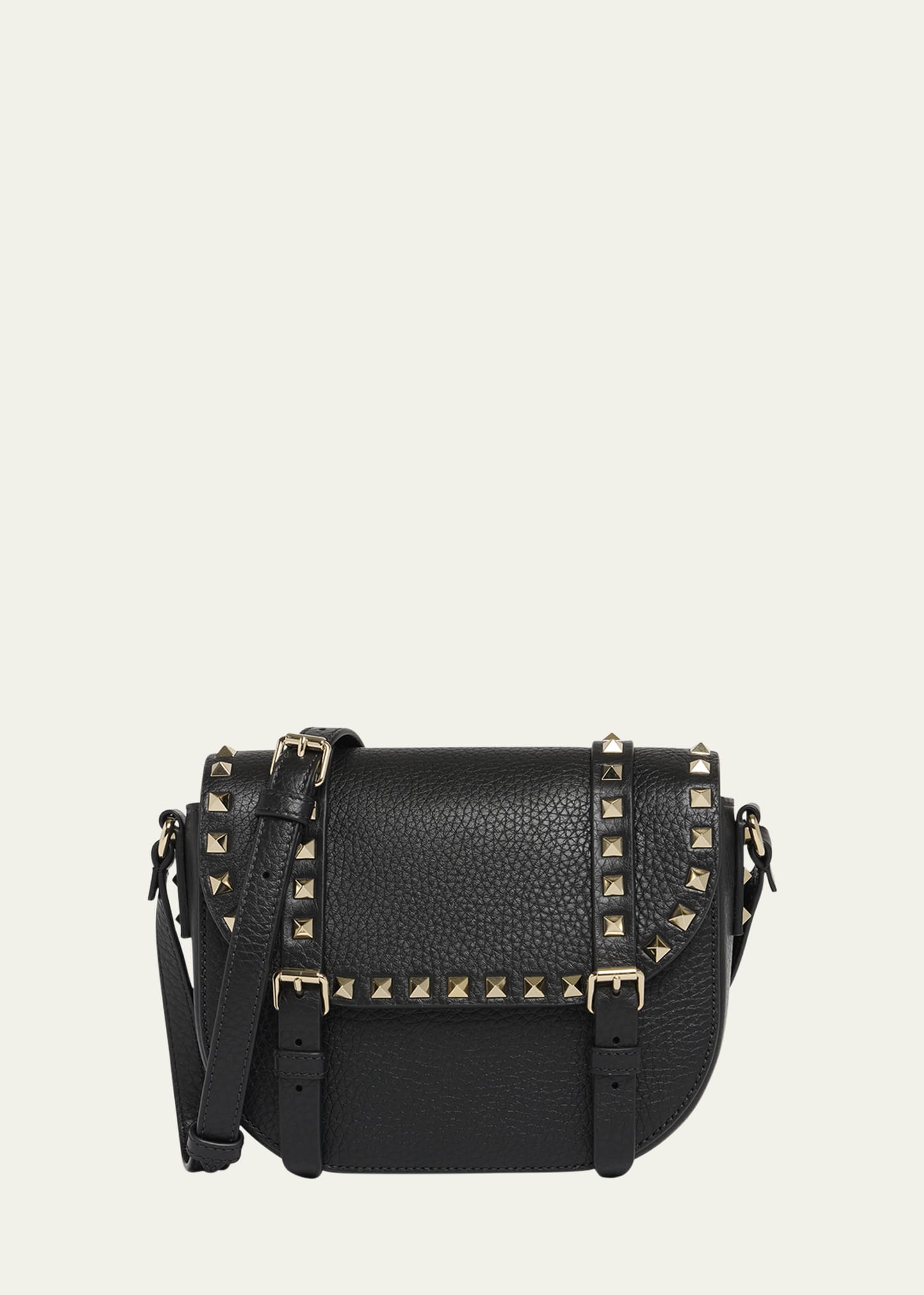 Valentino Garavani Small Rockstud Leather Saddle Crossbody