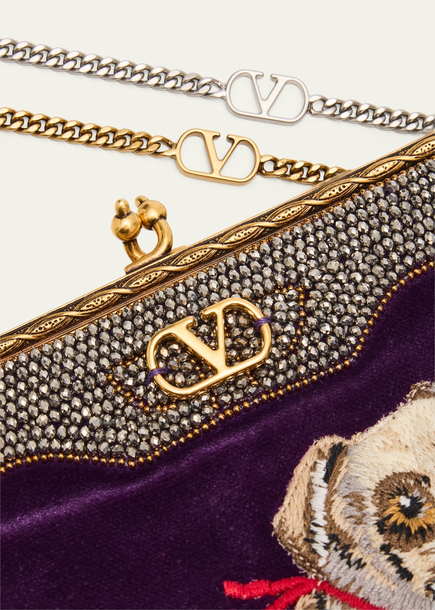Valentino Garavani Nellcote Fairytales Dog Velvet Minaudiere
