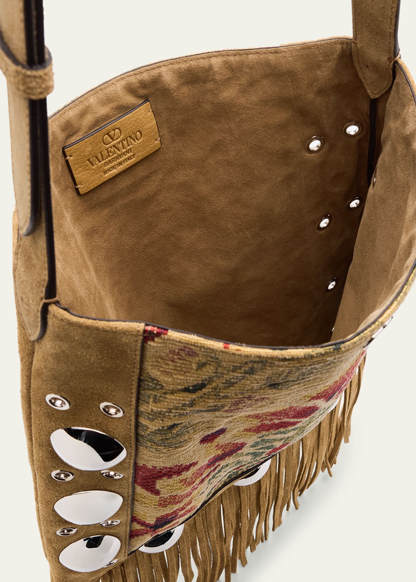 Valentino Garavani Nellcote Fringed Suede Crossbody Bag