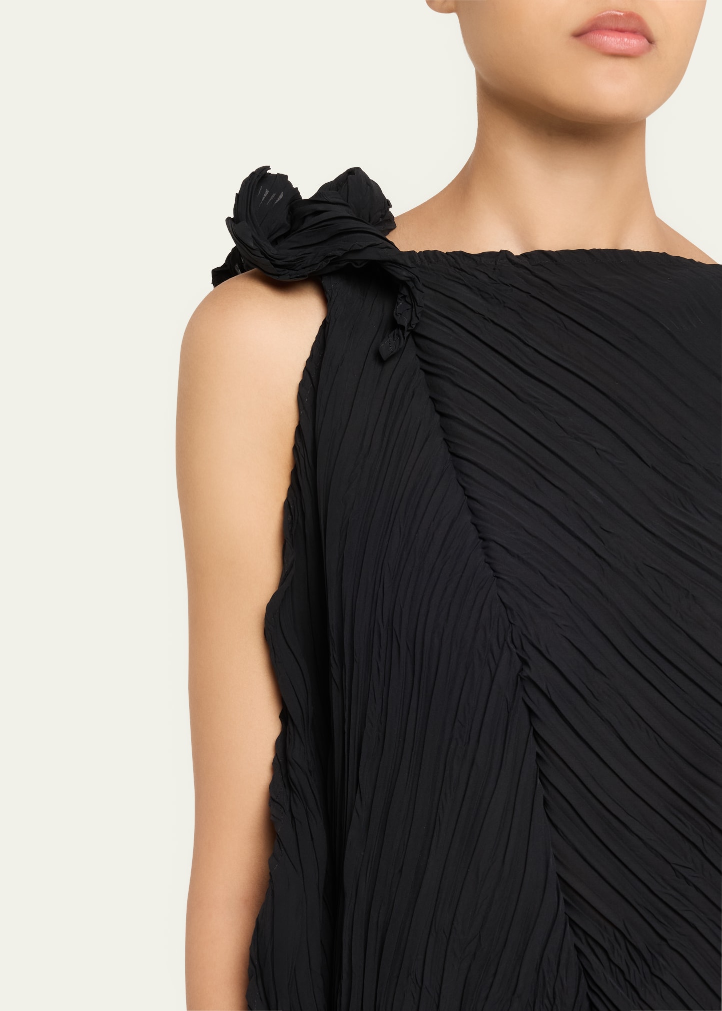 Issey Miyake Wrinkled And Twisted Dress, Black - Bergdorf Goodman