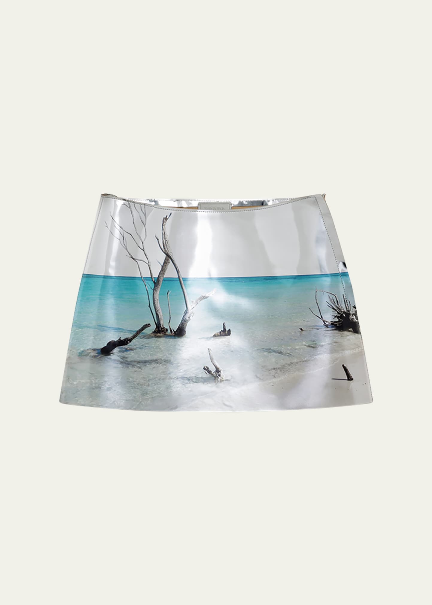 Prada Shiny Printed Leather Mini Skirt - Bergdorf Goodman