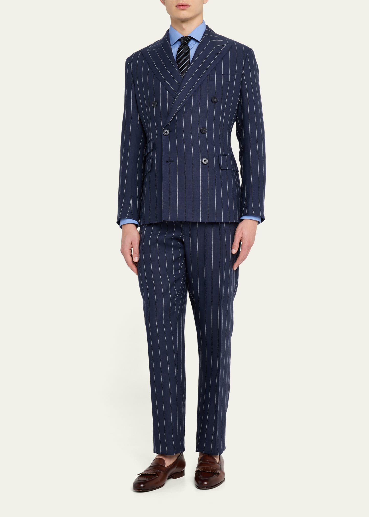 Ralph Lauren Purple Label Men's Kent Hand-Tailored Pinstripe Twill