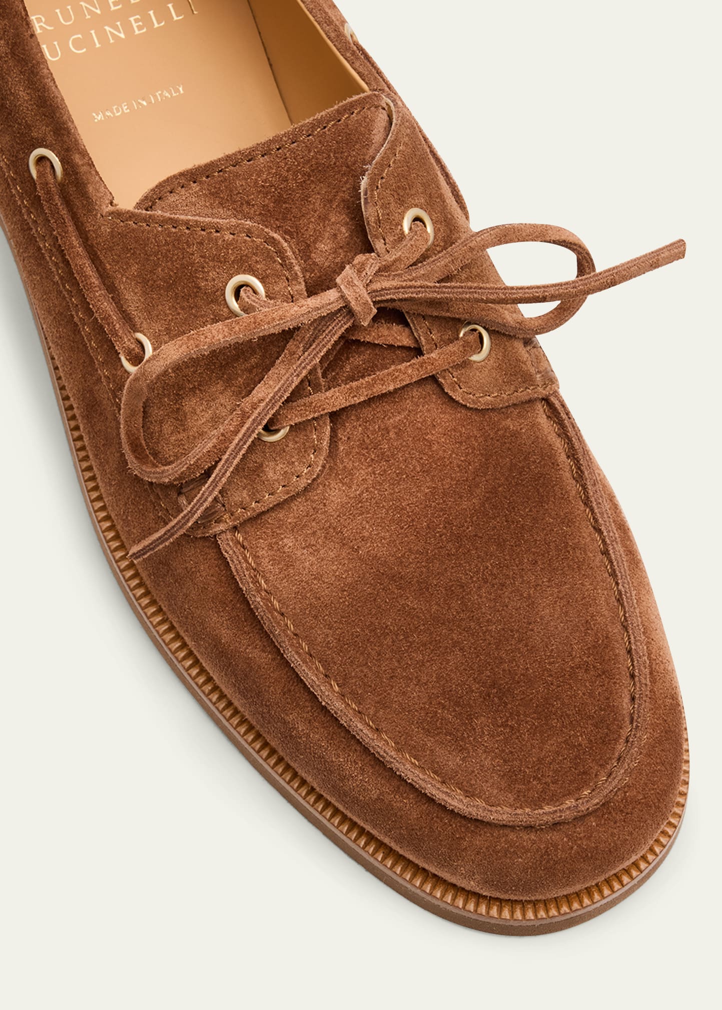 Brunello Cucinelli ブラウン デッキシューズ Brunello Cucinelli Men's Suede Boat Shoes - Bergdorf Goodman