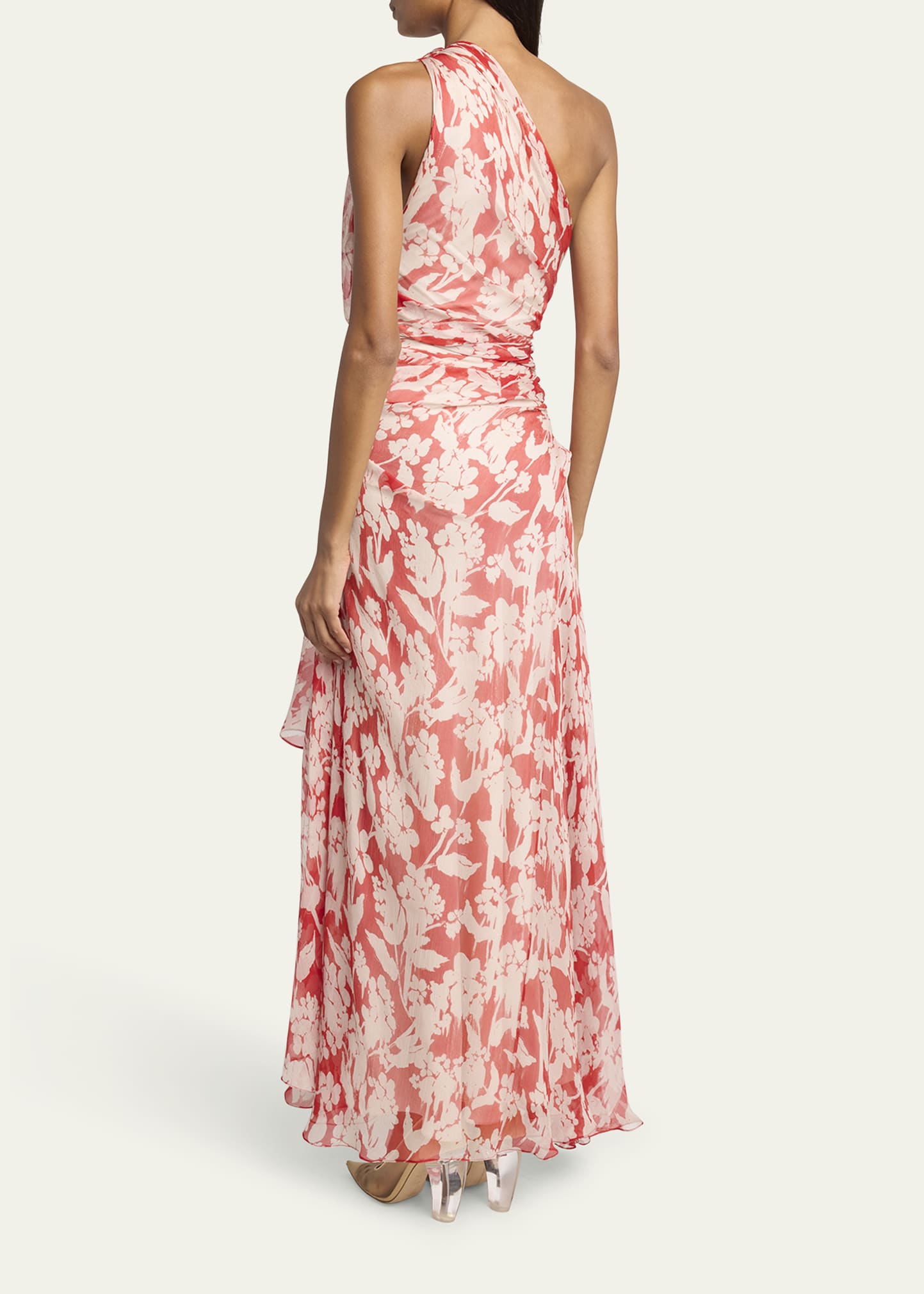 ワンピース Victoria Beckham Floral printed dress Long Sleeve Dolman Midi Dress In Floral Ovation Peach