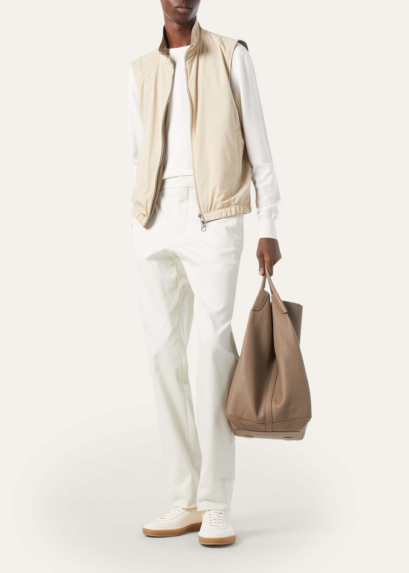 Loro Piana Men's Microfiber/Wool Reversible Zip Vest - Bergdorf
