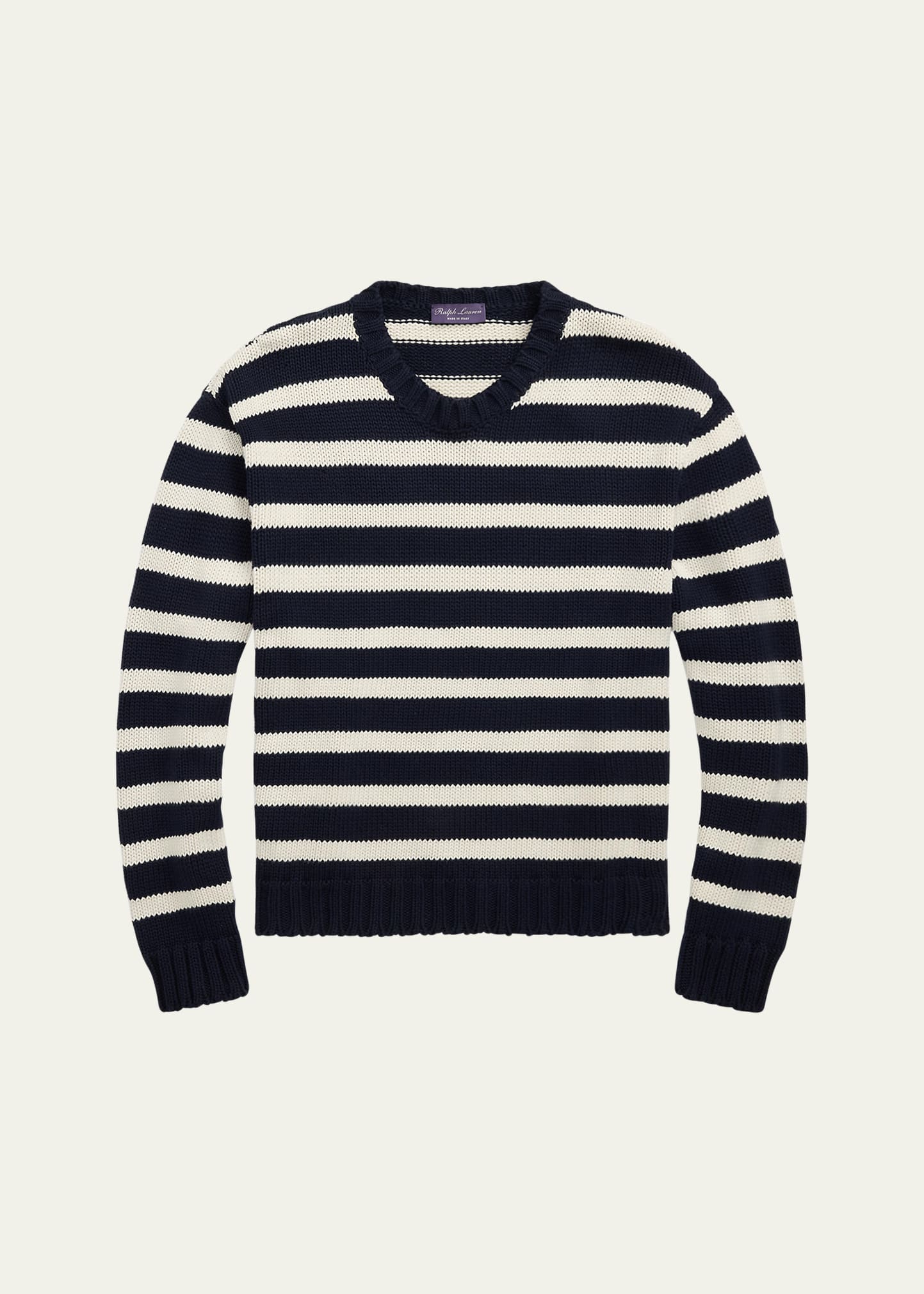 Ralph Lauren Purple Label Men's Striped Cotton Knit Sweater