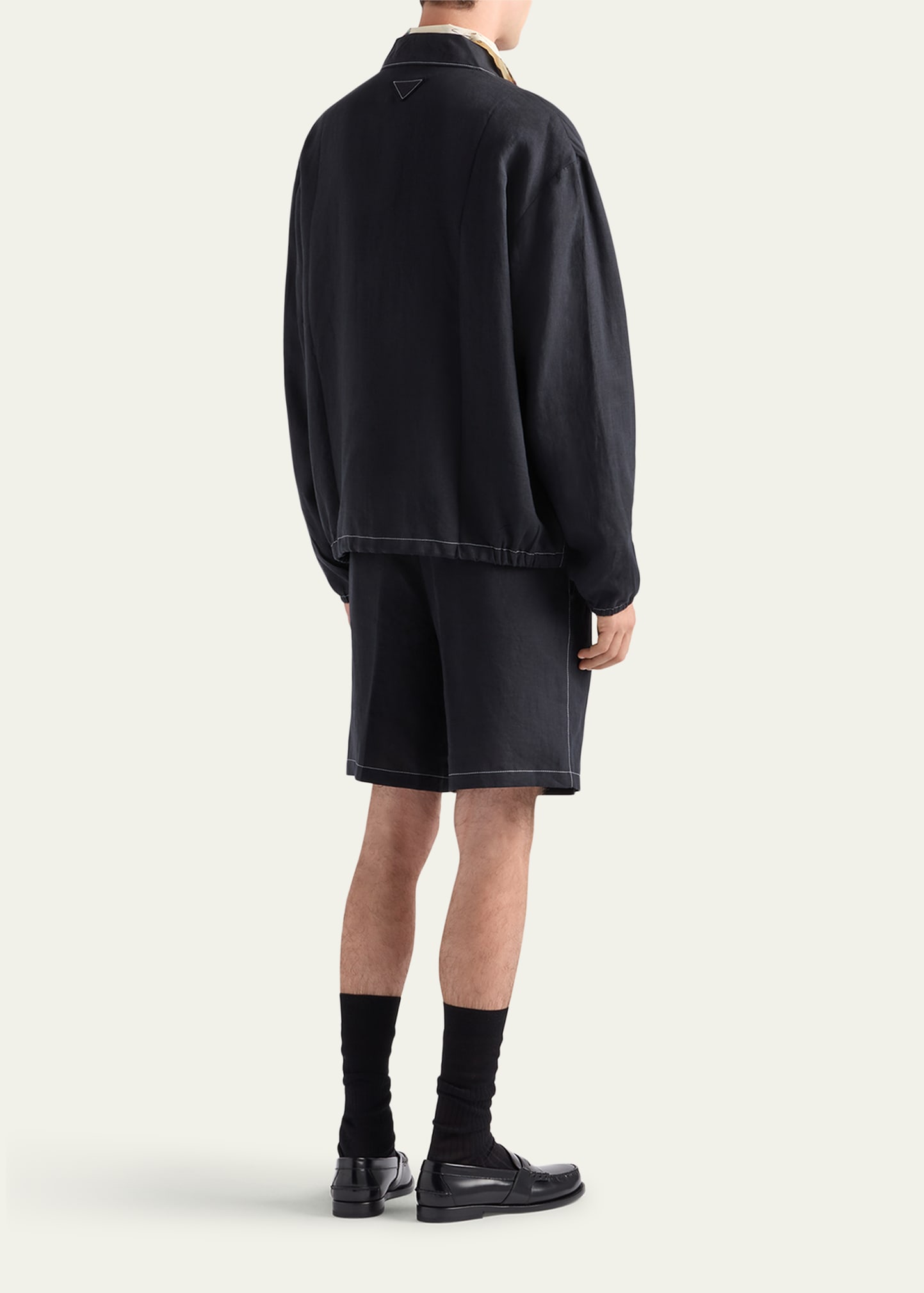 Prada Men's Linen Zip Jacket - Bergdorf Goodman
