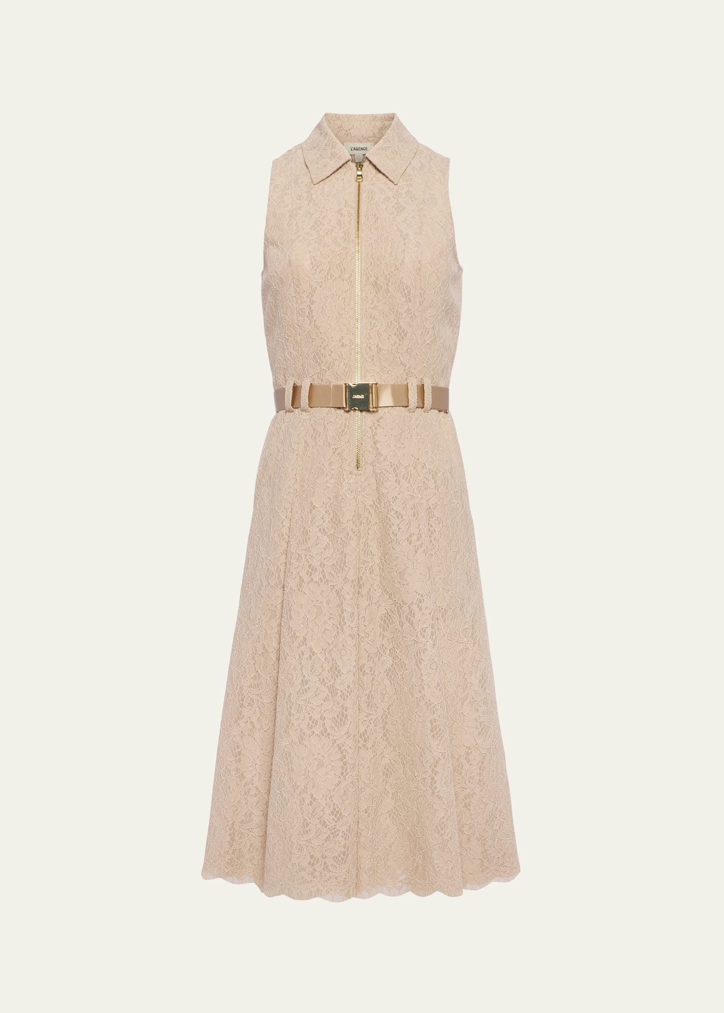 L'Agence Kylo Belted Lace Shirtdress - Bergdorf Goodman