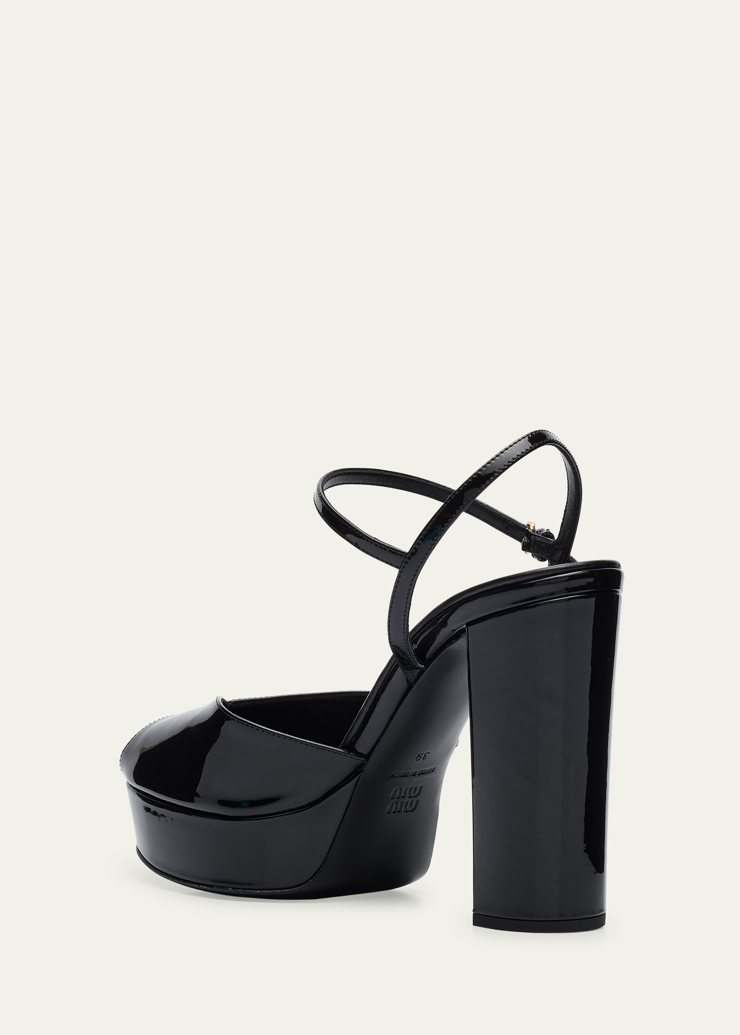 Miu Miu Patent Leather Block-Heel Platform Sandals - Bergdorf Goodman