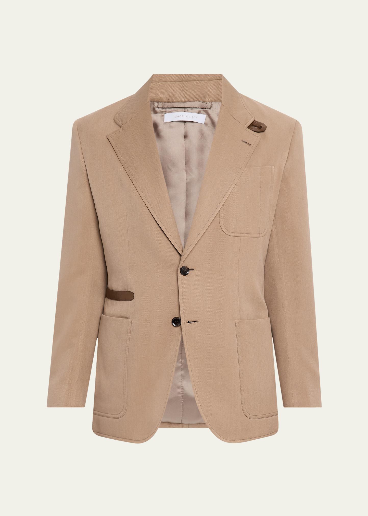 Brioni Men's Silk Leather-Trim Travel Jacket