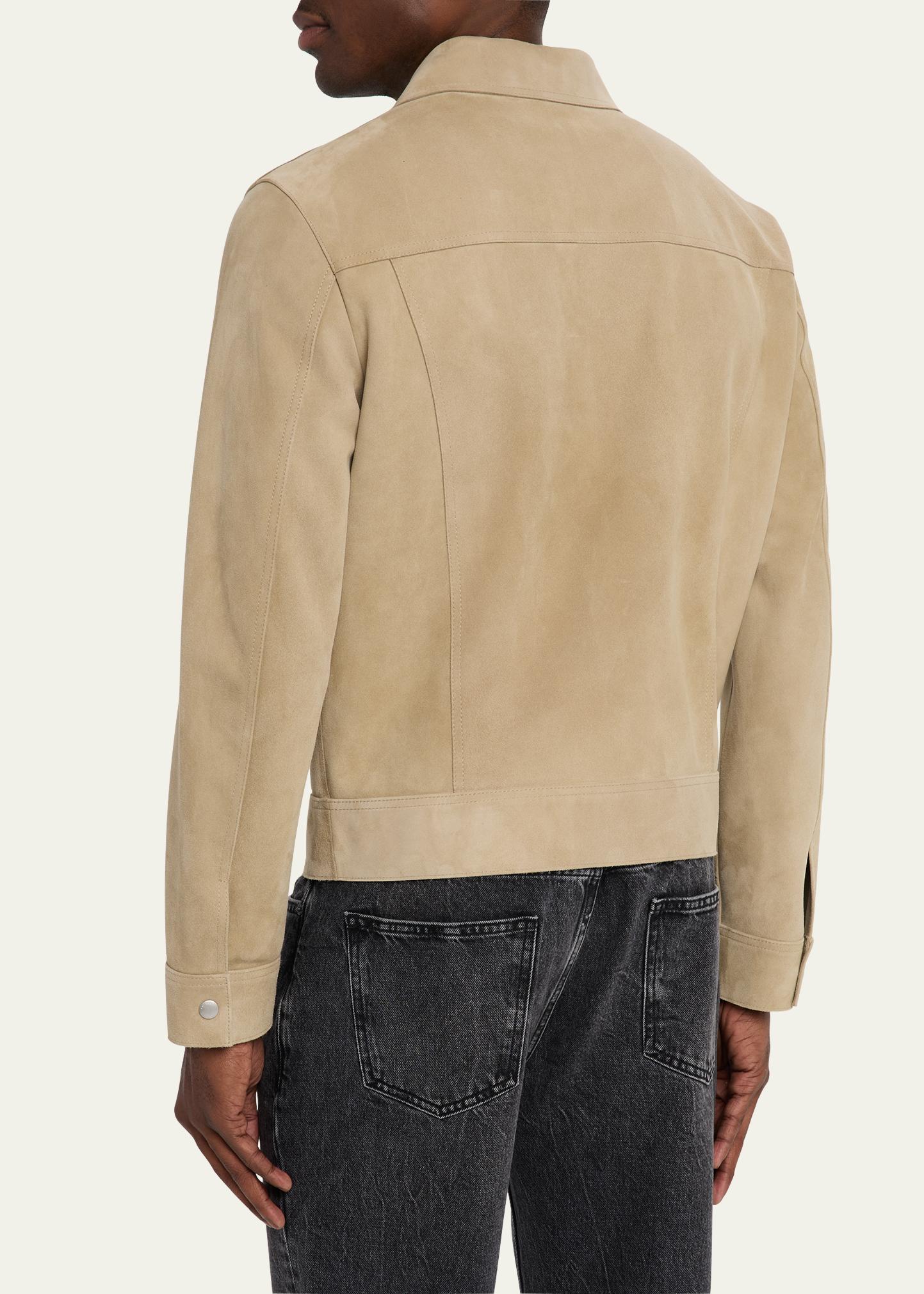 FRAME Men's Suede Trucker Jacket - Bergdorf Goodman