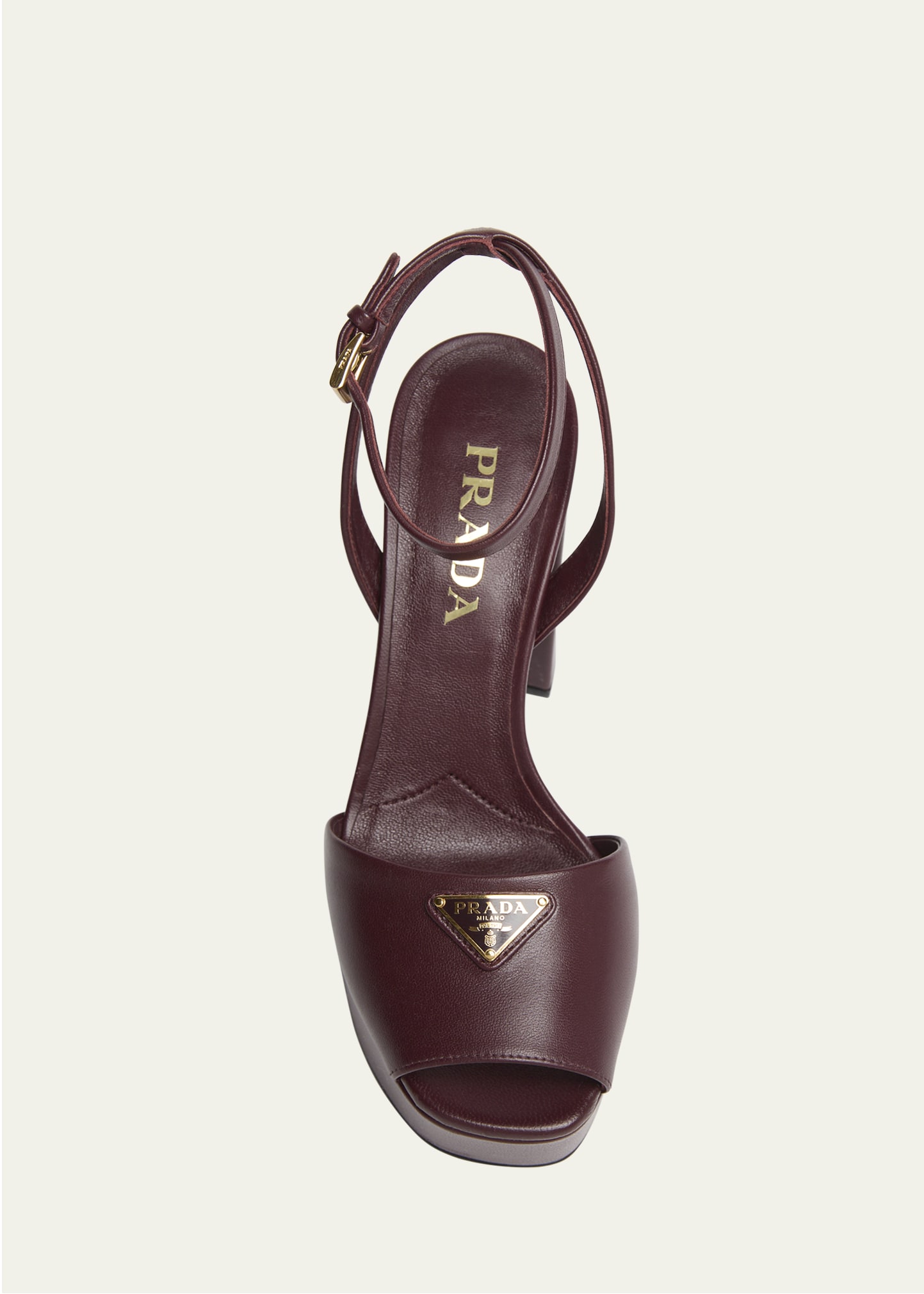 Prada Nappa Triangle Peep-Toe Platform Sandals - Bergdorf Goodman
