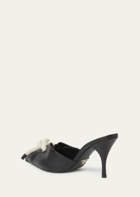 Prada Knotted Rope Nappa Leather Mules - Bergdorf Goodman