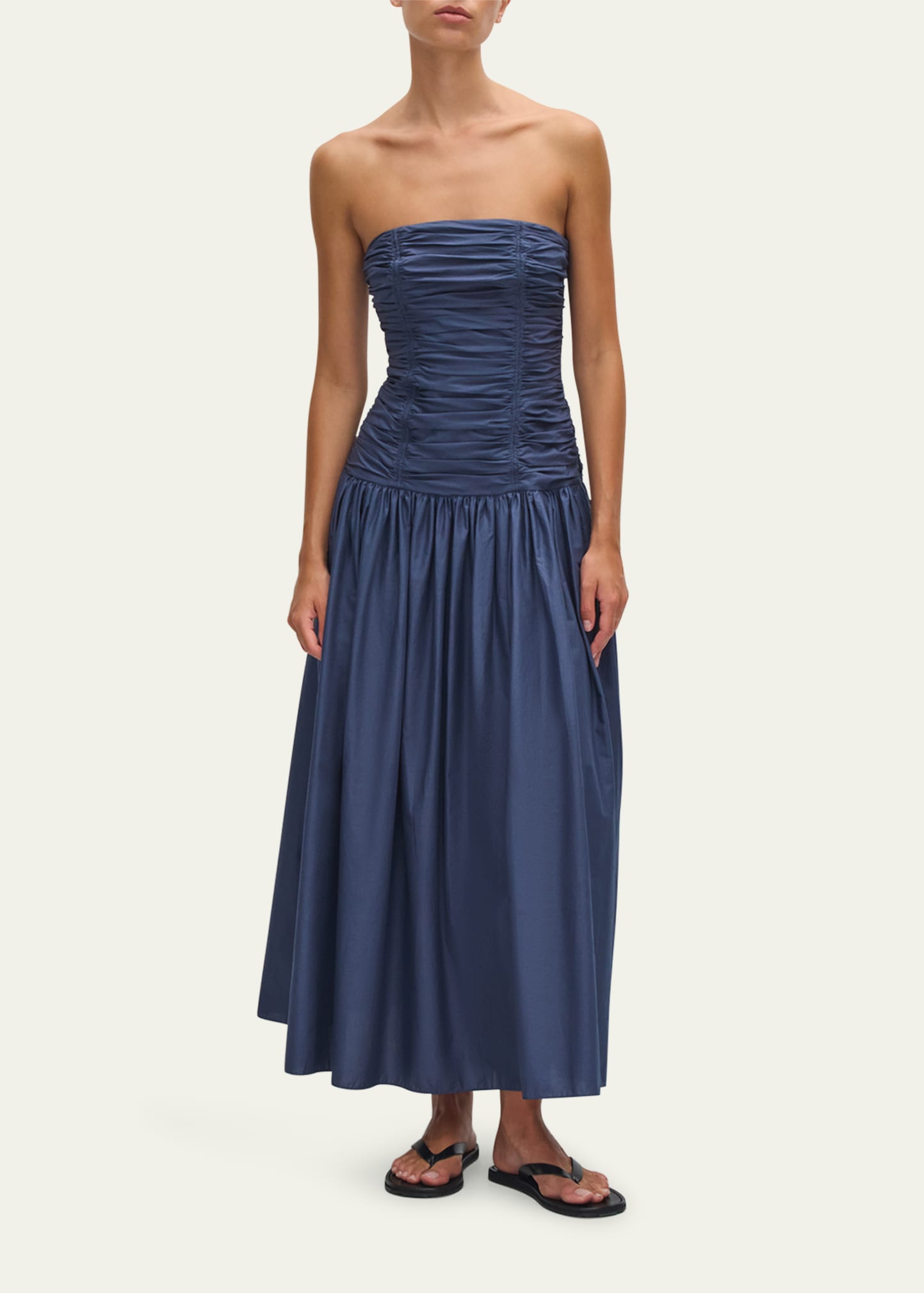 Matteau Gathered Strapless Drop-Waist Dress - Bergdorf Goodman