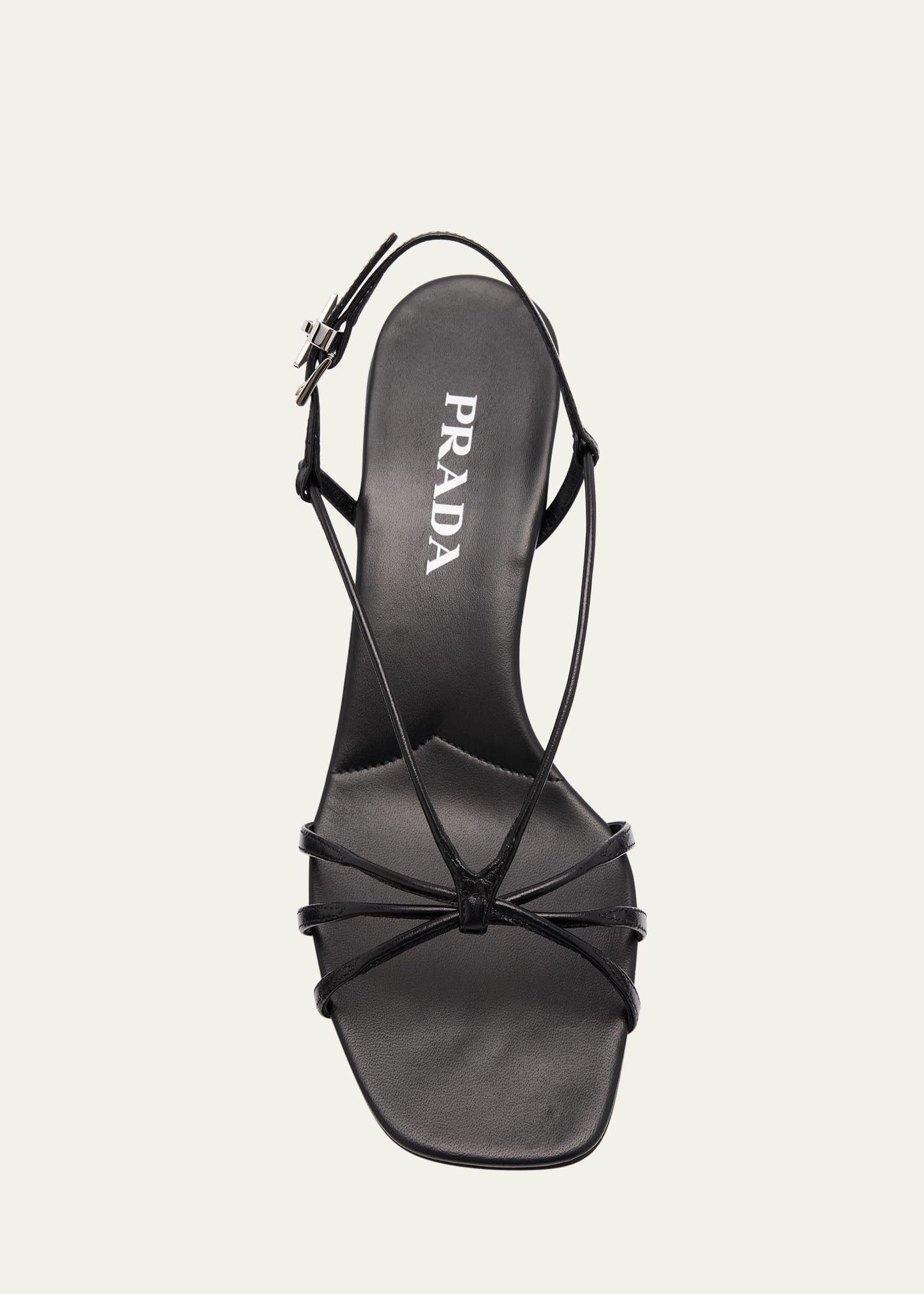 prada tobacco capretto sandals Capretto Strappy Leather Sandals with Triangle Logo Charm