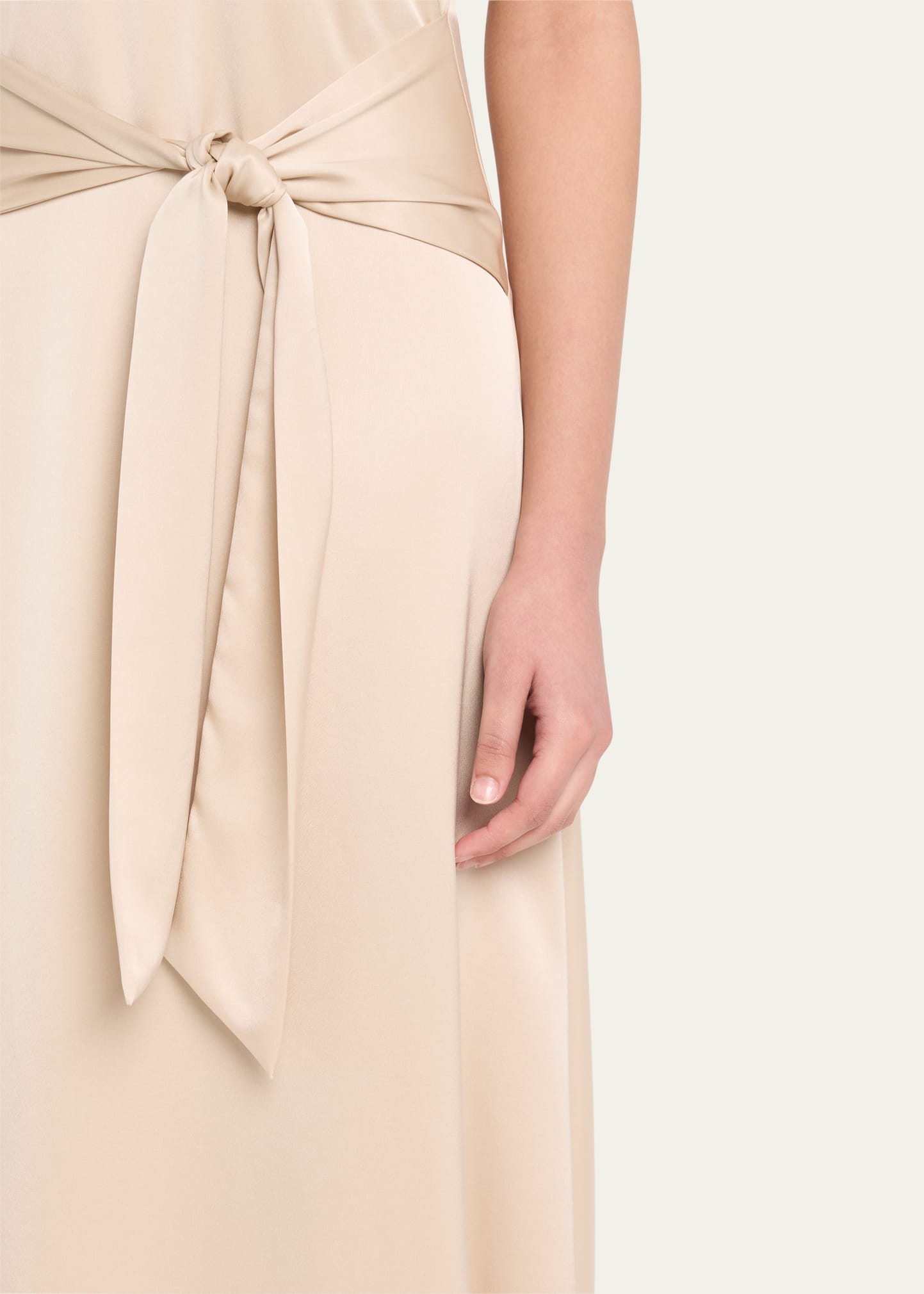 jocelyn tie-front satin maxi dress