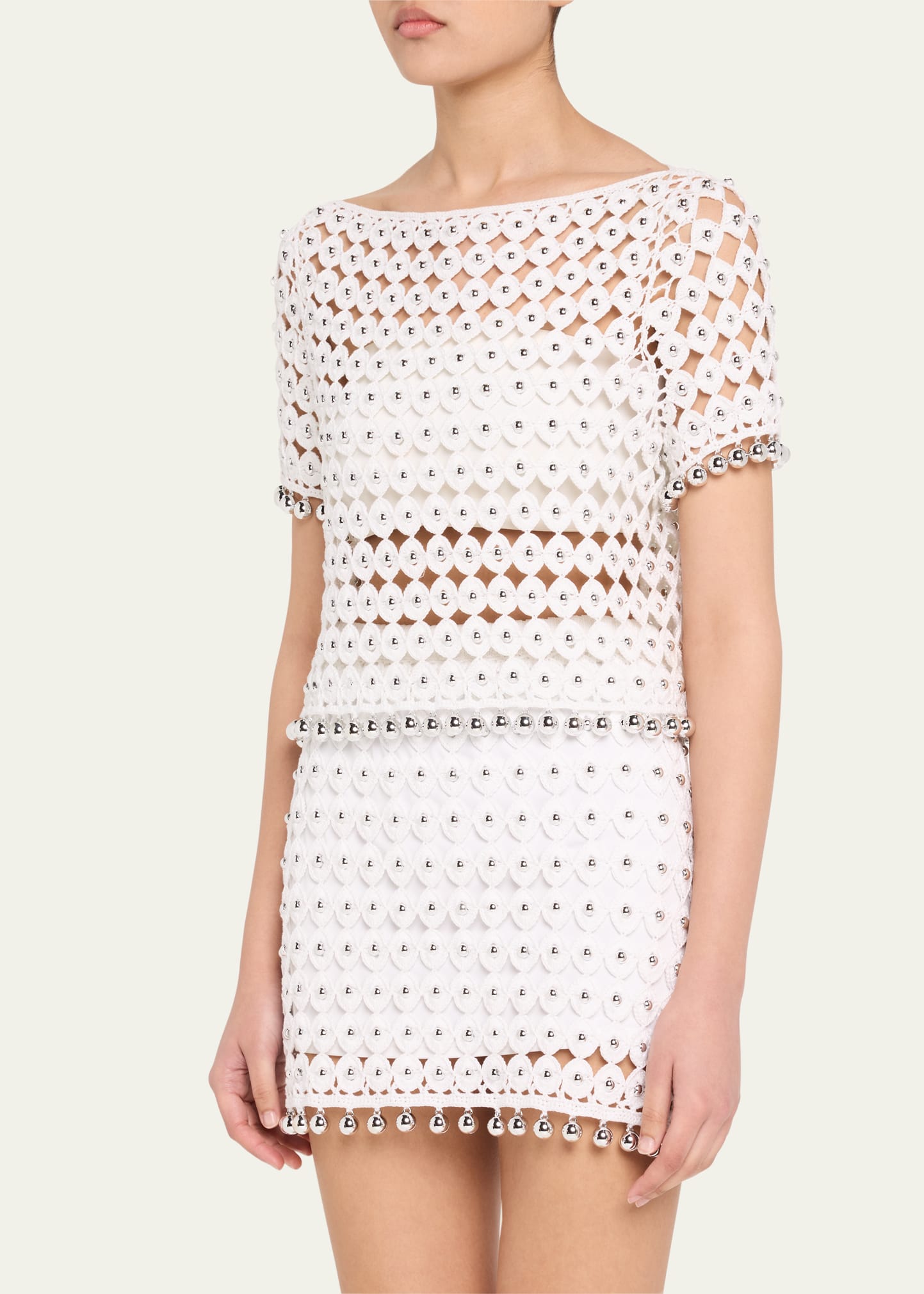 coco boat-neck crochet top