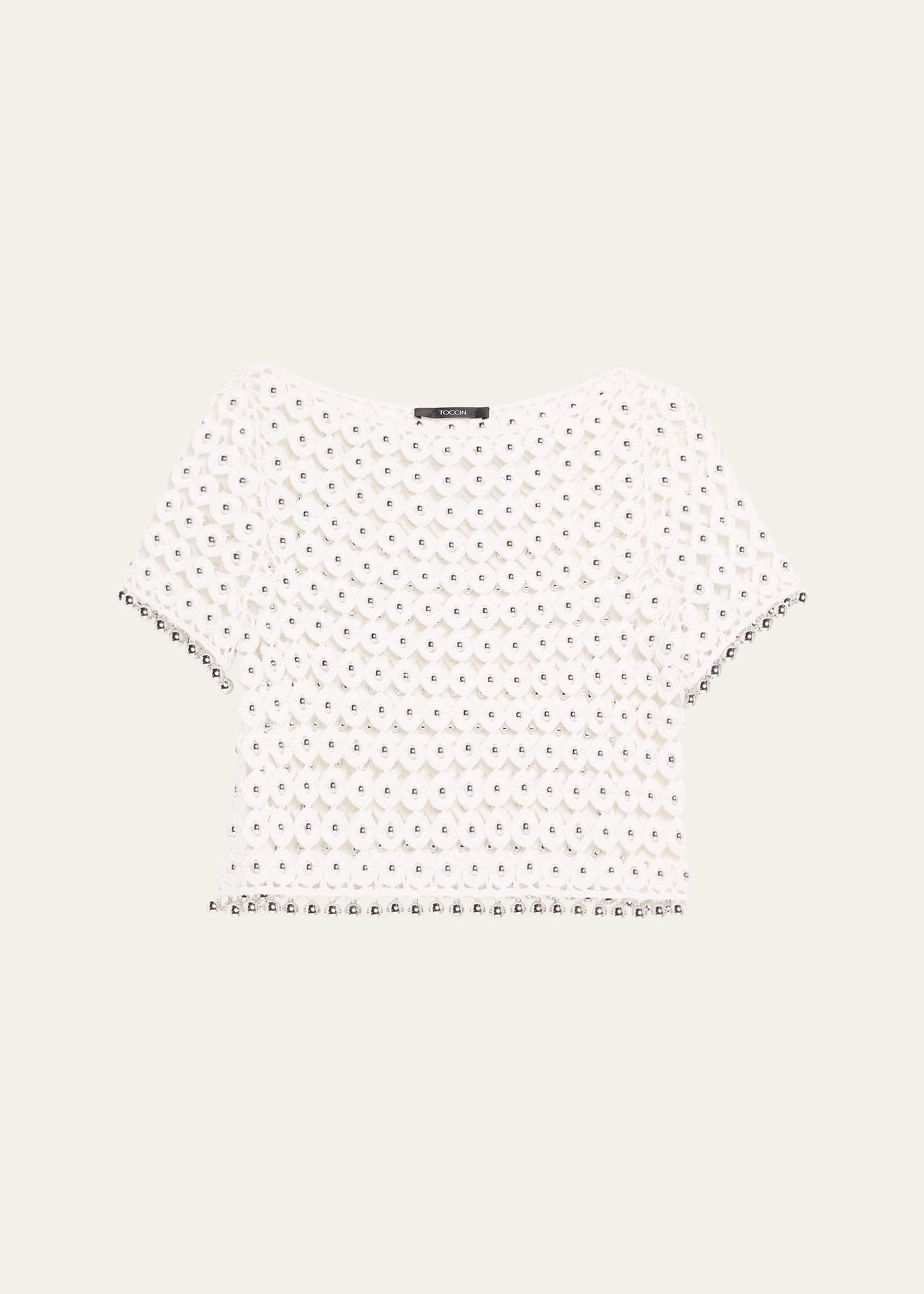 coco boat-neck crochet top