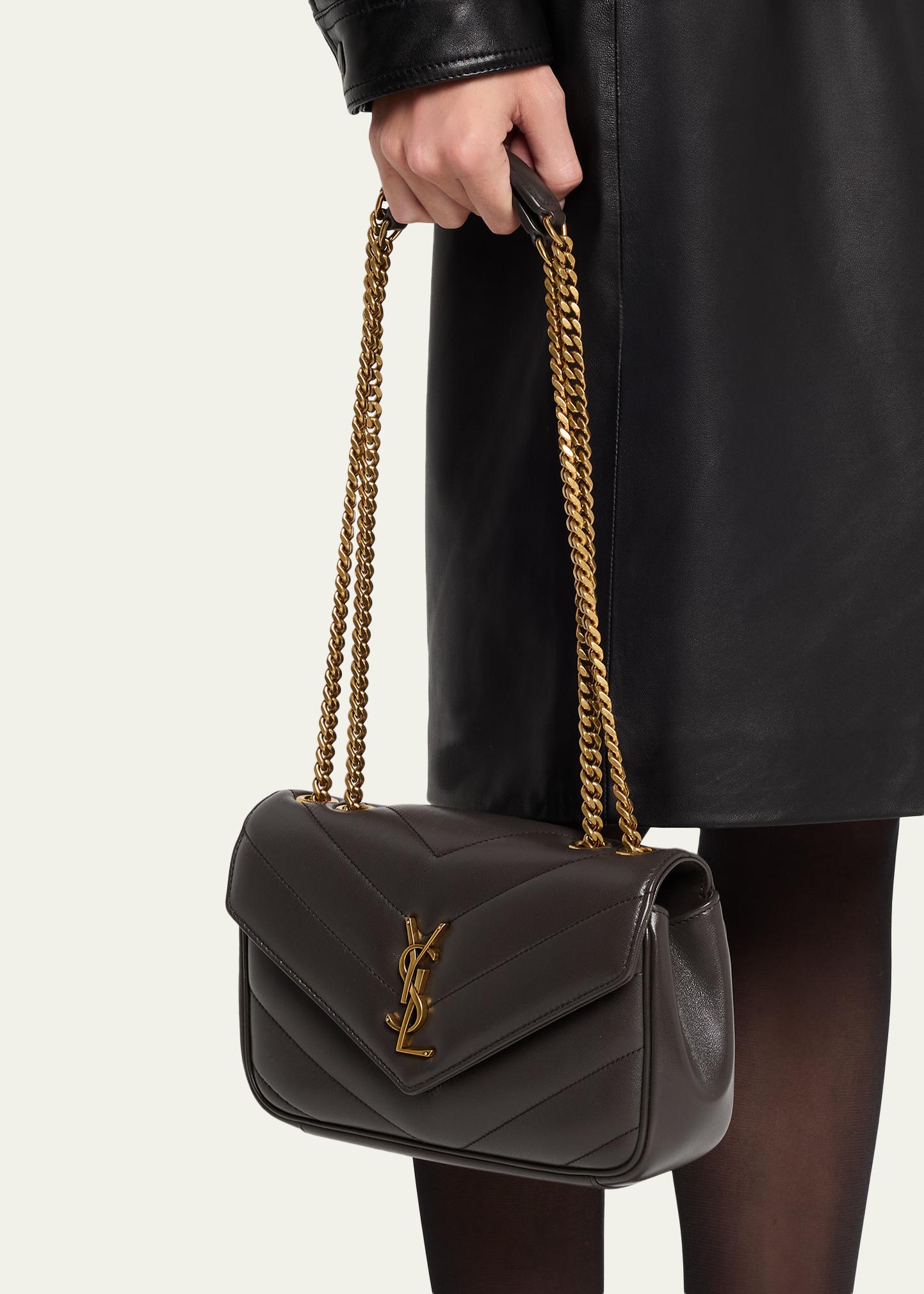 Saint Laurent Loulou Small YSL Shoulder Bag in Quilted Leather