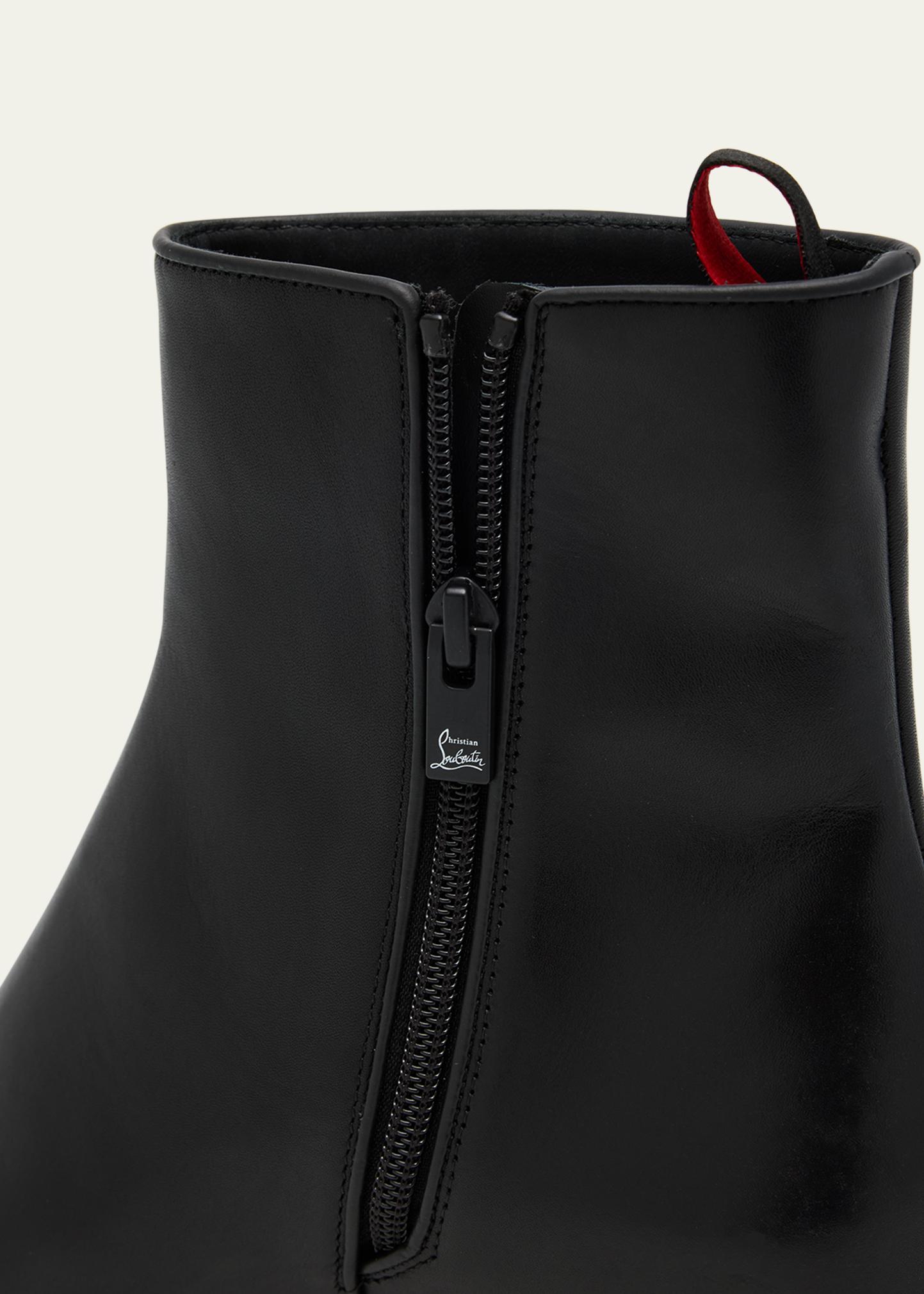 CHRISTIAN LOUBOUTIN ZIGGISSIMO FOREVER BLACK LEATHER ANKLE BOOTS ZIPPER SZ 42.5 Christian Louboutin Men main image 2