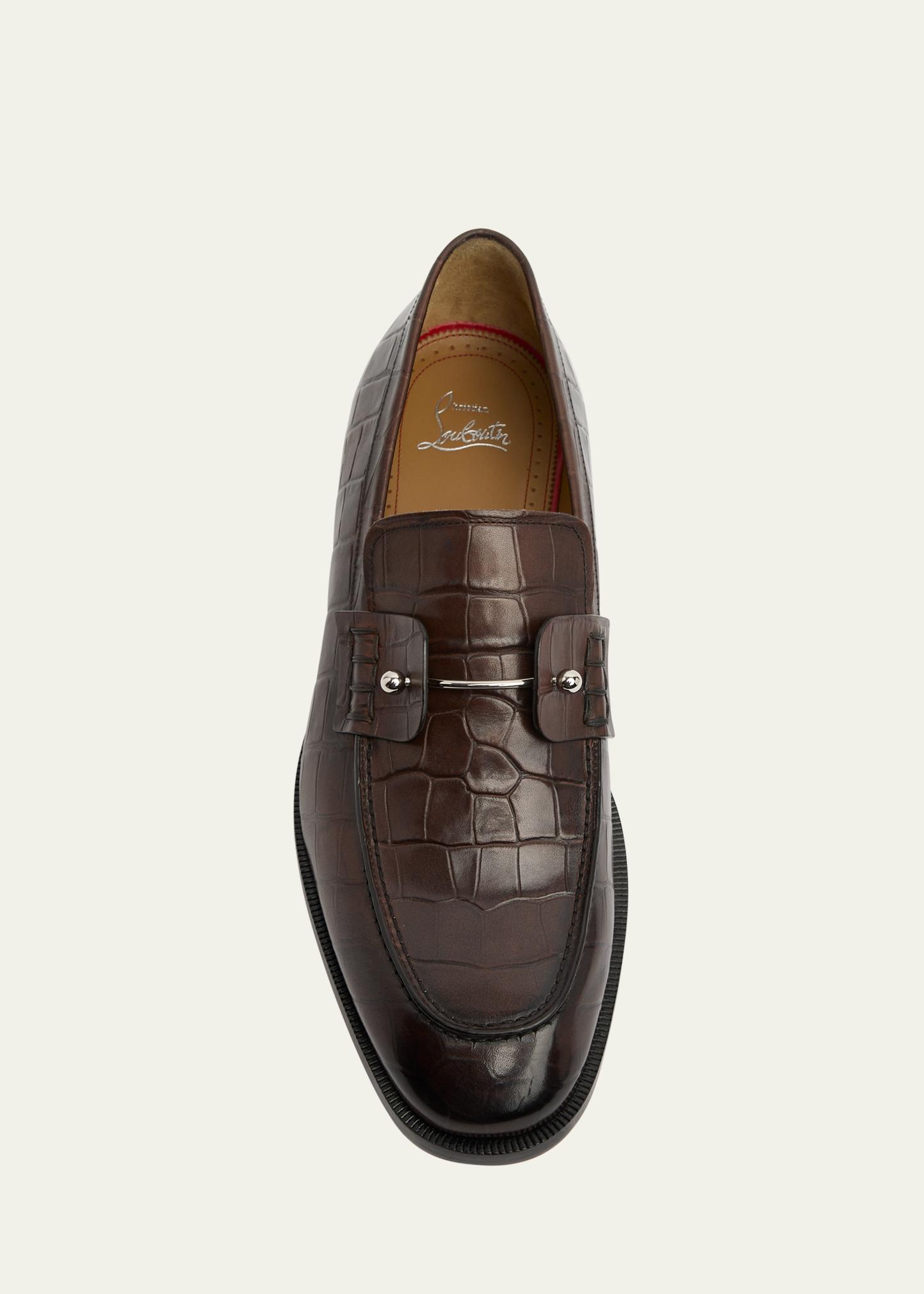 CHRISTIAN LOUBOUTIN MENS Chambelimoc Hardware Brown Suede Loafer bg_5069896_100274_d main image 2