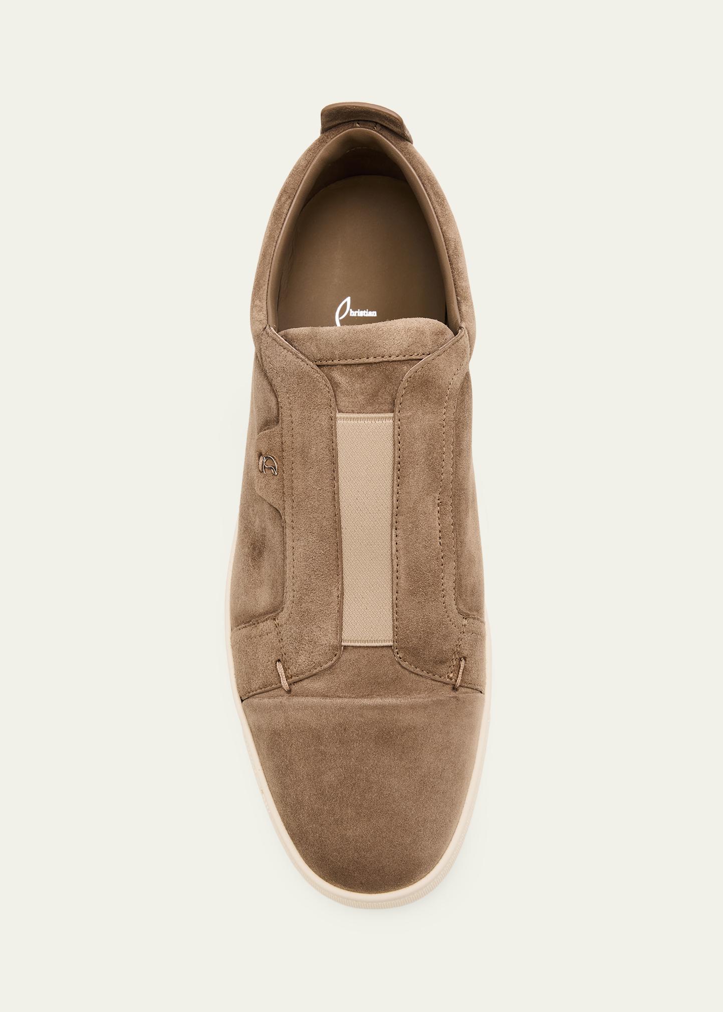Christian Louboutin Cityscape Men’s Beige Suede Slip-On Loafers with Red Trim CHRISTIAN LOUBOUTIN Chambeliboat suede loafers | NET-A-PORTER main image 2