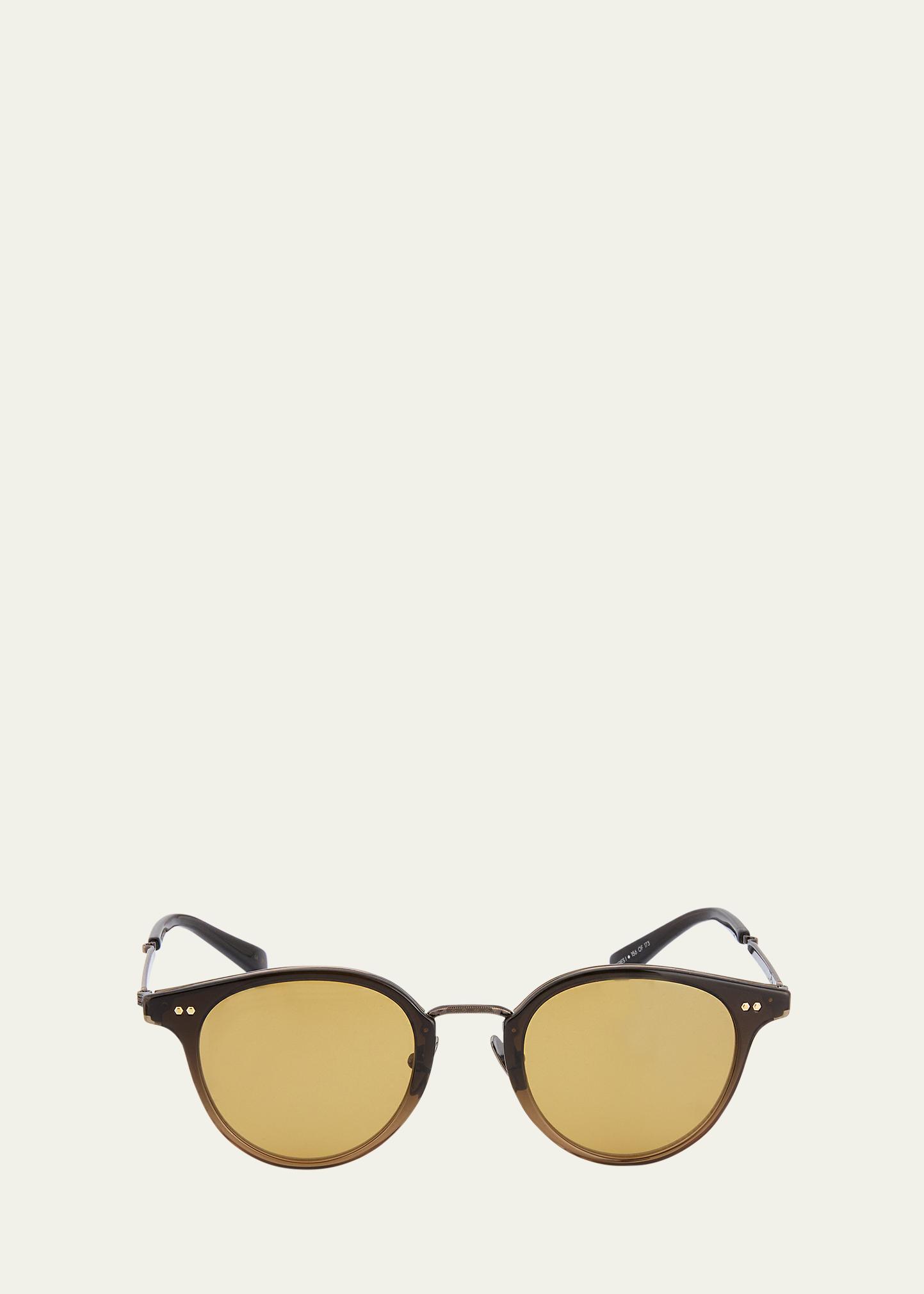 Mr. Leight Men's Marmont Combo Round Sunglasses - Bergdorf Goodman