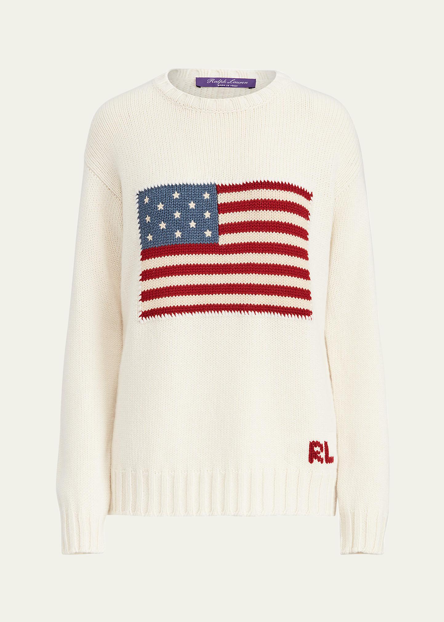 Ralph Lauren Collection Flag Cashmere Crewneck Sweater - Bergdorf