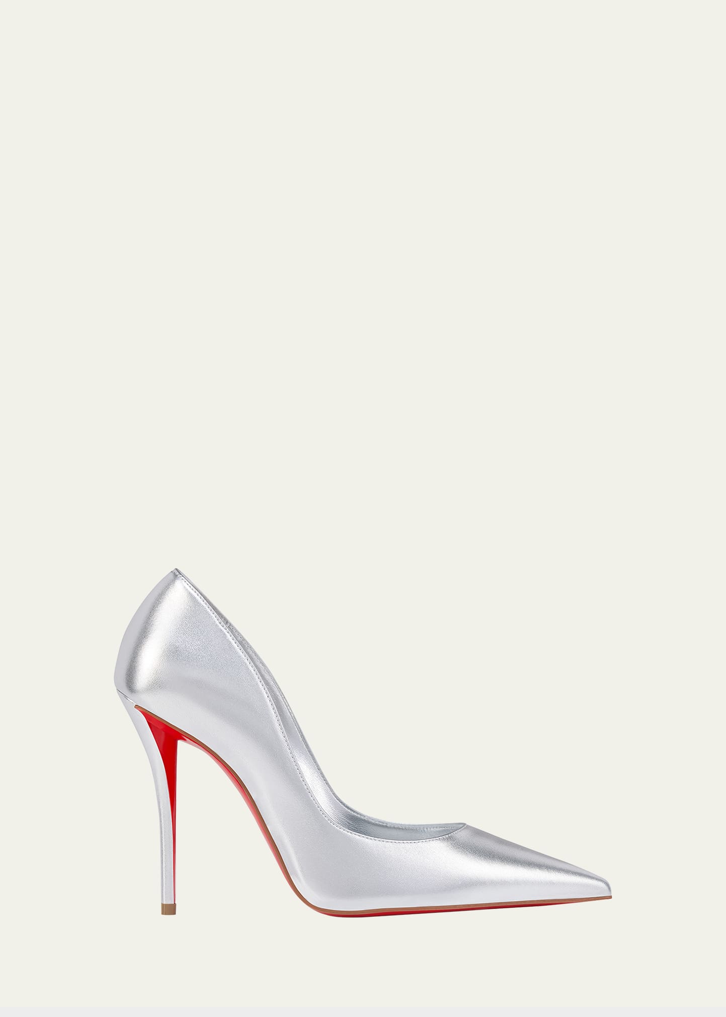 Christian Louboutin シルバー ハイヒール Christian Louboutin 100mm Miss Z Metallic Leather Pumps - Bergdorf
