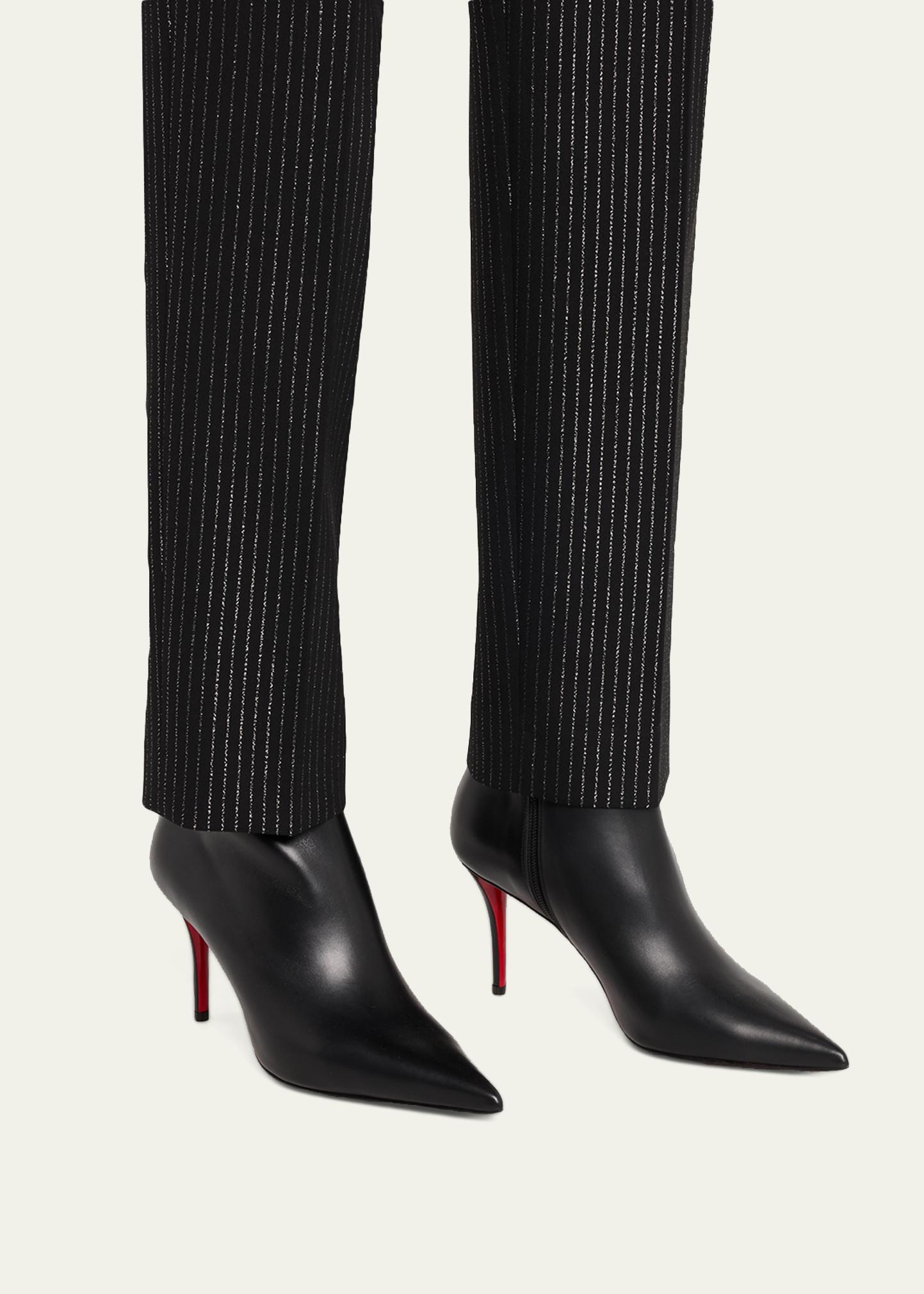 Christian Louboutin 80mm Miss Z Leather Booties - Bergdorf Goodman
