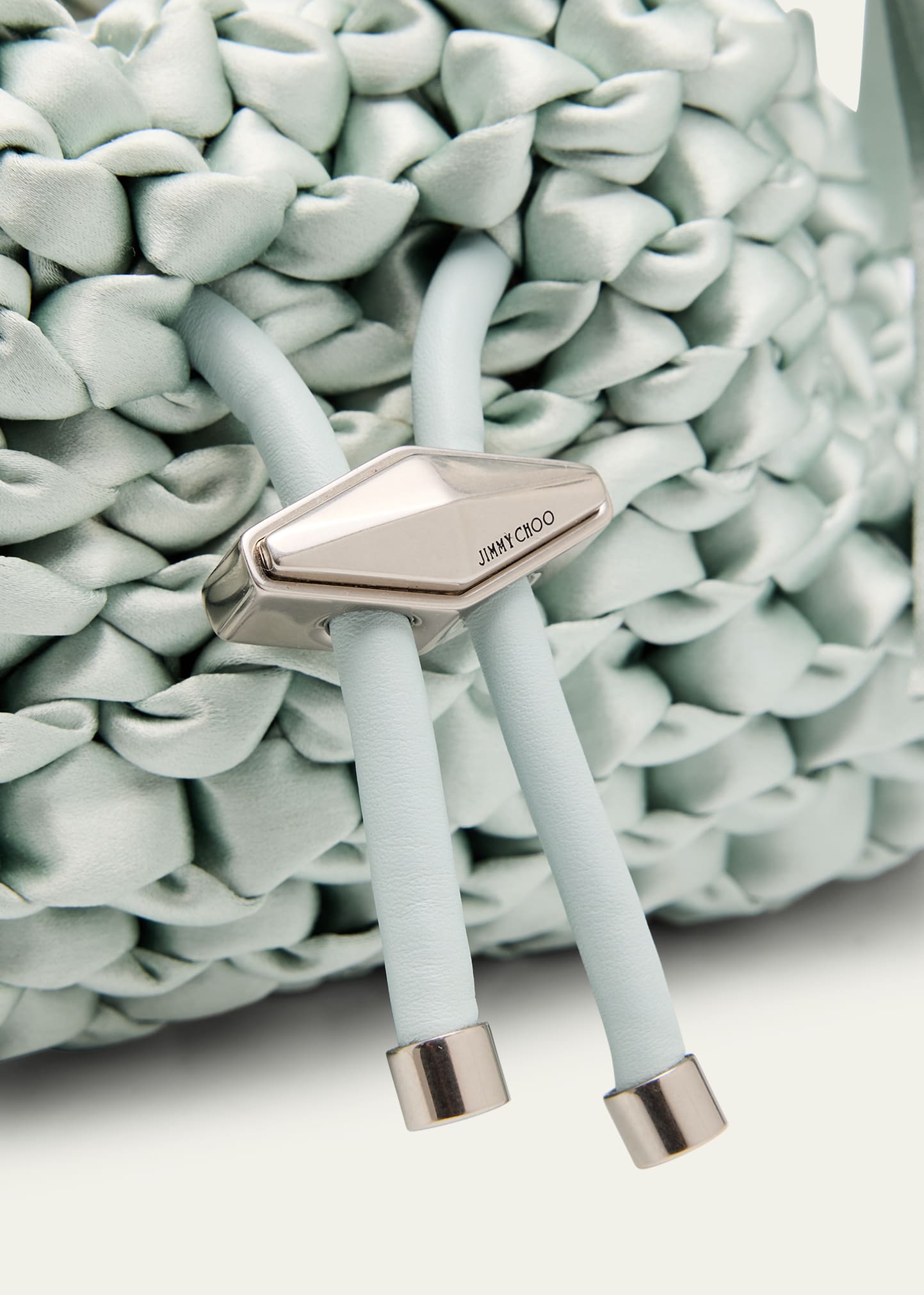 Jimmy Choo Cinch Small Woven Satin Top-Handle Bag - Bergdorf Goodman