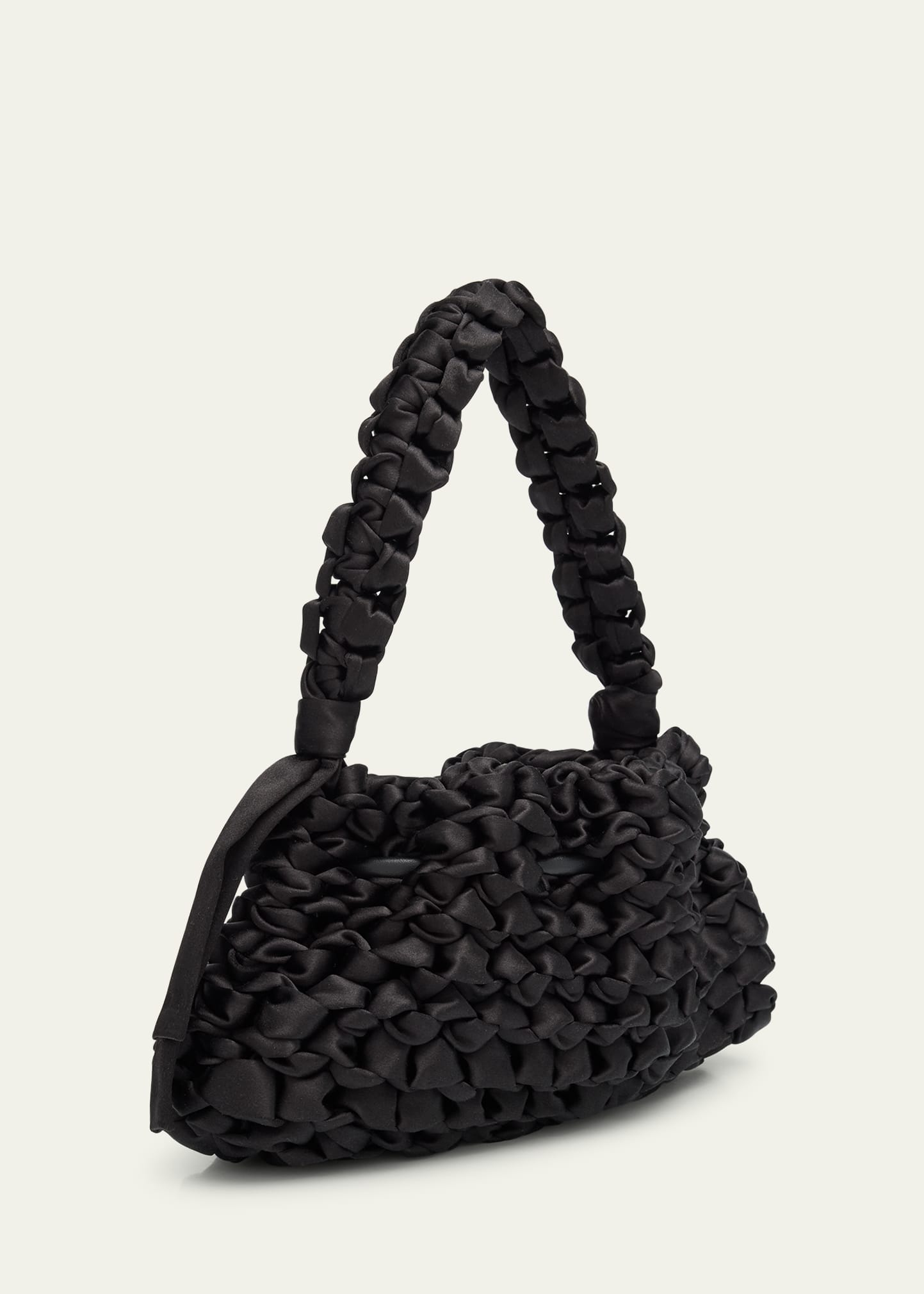 Jimmy Choo Cinch Small Woven Satin Top-Handle Bag - Bergdorf Goodman