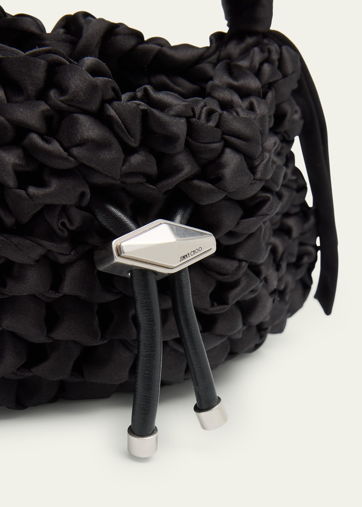 Jimmy Choo Cinch Small Woven Satin Top-Handle Bag - Bergdorf Goodman