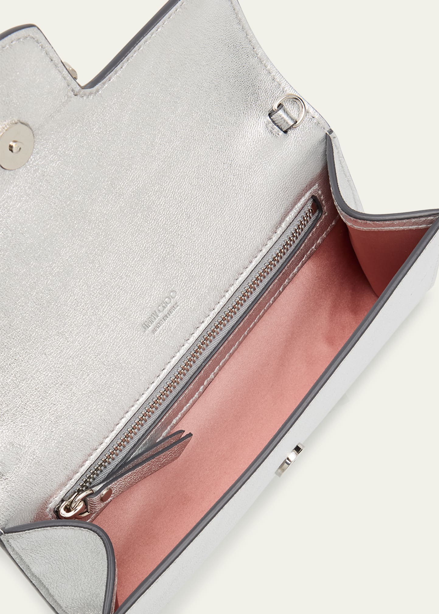 Jimmy Choo Bing Crystal Metallic Leather Wallet - Bergdorf Goodman