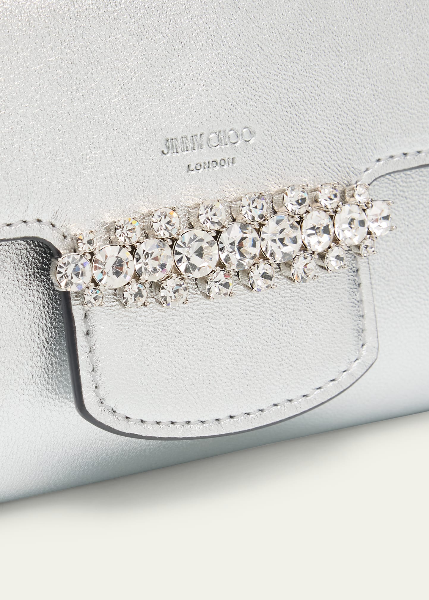 Jimmy Choo Bing Crystal Metallic Leather Wallet - Bergdorf Goodman