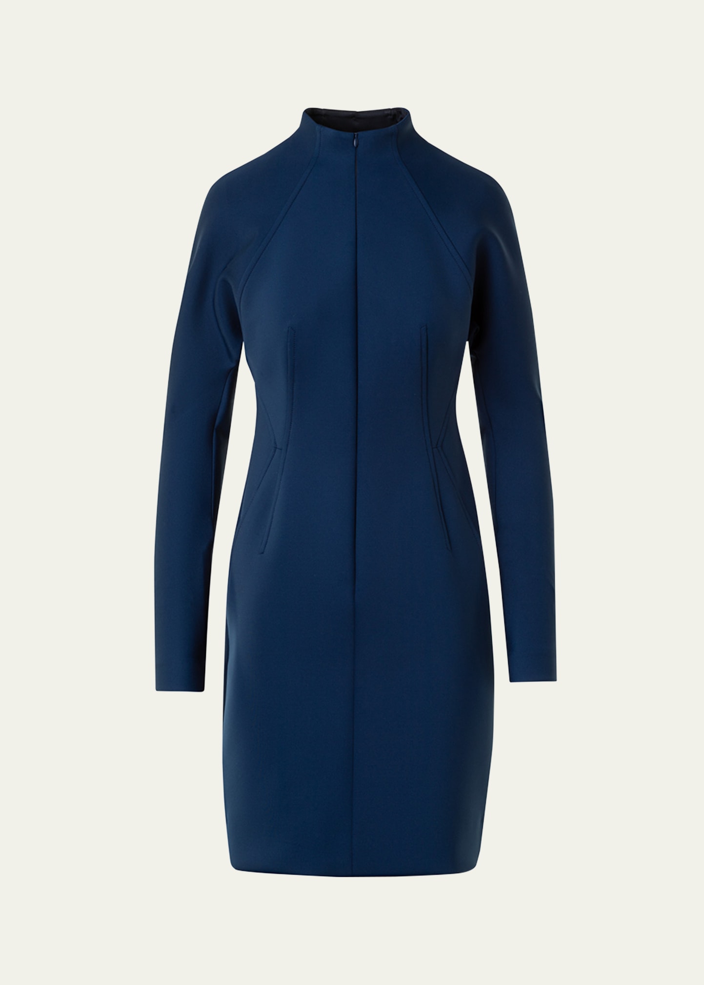 Akris Techno Neoprene Long-Sleeve Zip-Front Dress - Bergdorf Goodman