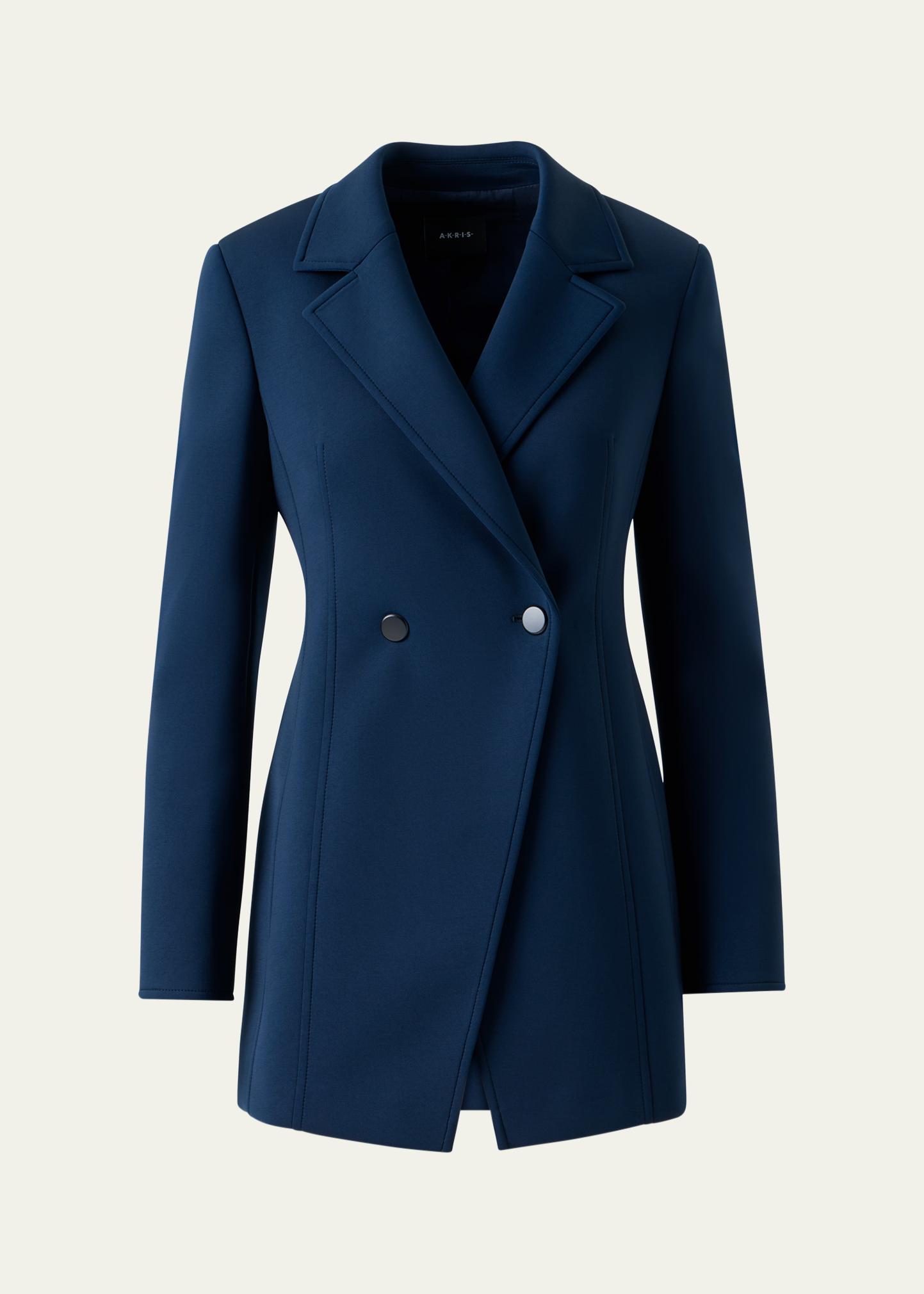 Akris Duska Techno Neoprene Double-Breasted Jacket - Bergdorf Goodman