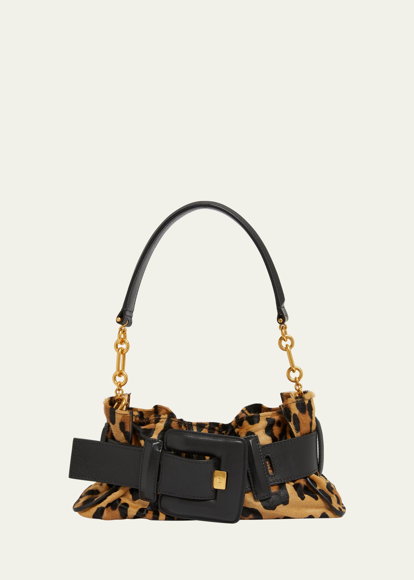 Balmain Anthem Mini Leopard Shoulder Bag in Calf Hair - Bergdorf