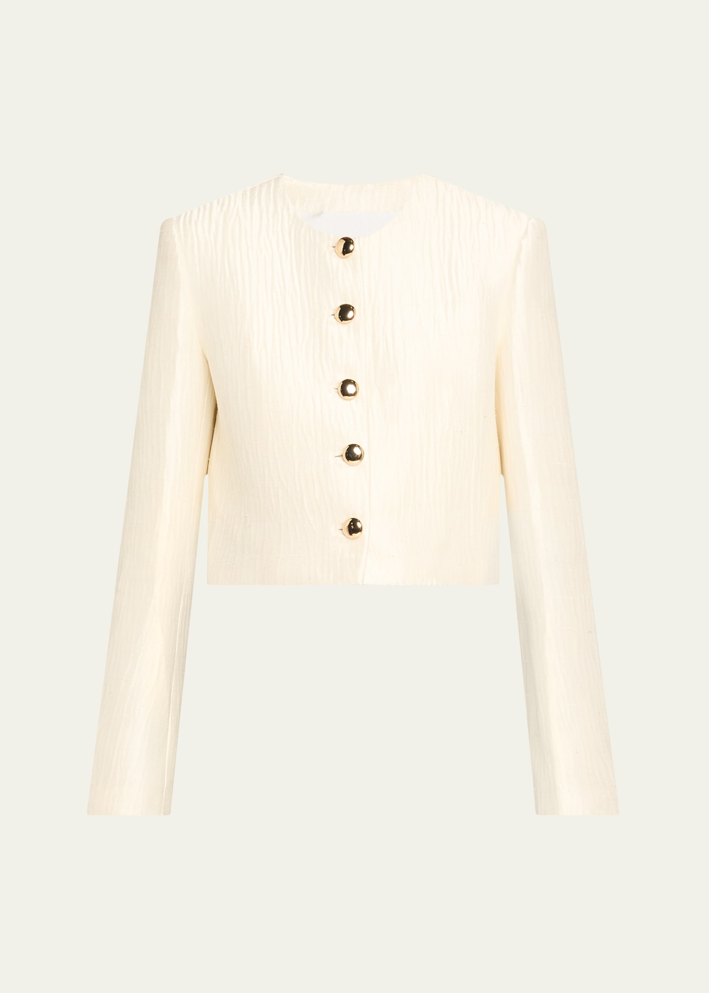 Brandon Maxwell The Ryder Crewneck Single-Breasted Jacket