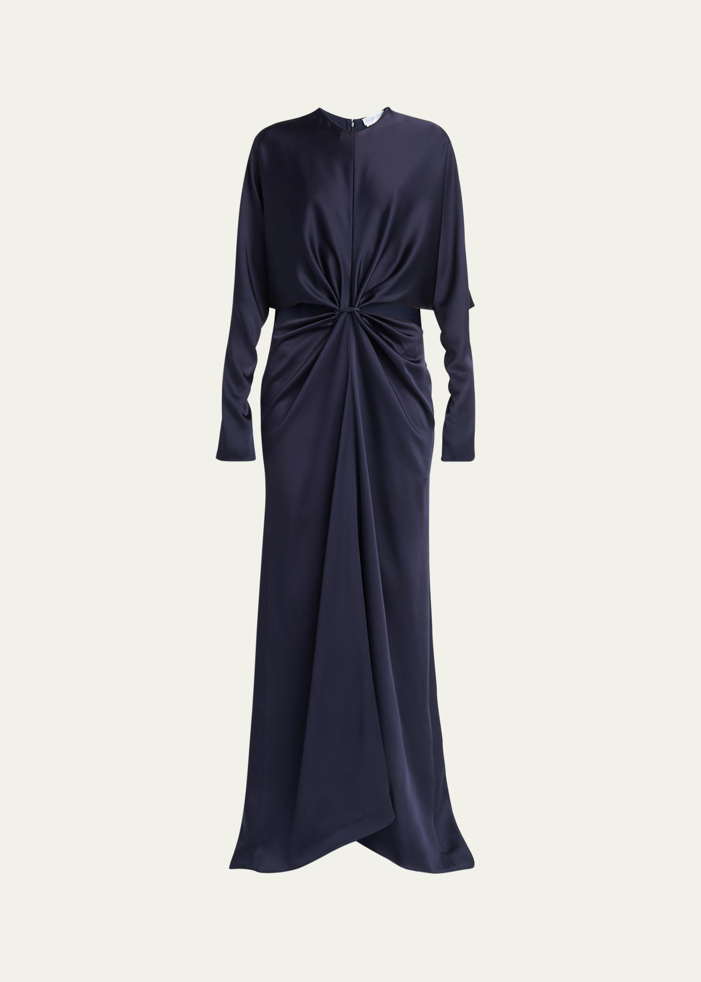 Stella McCartney Twist-Front Satin Cutout Gown - Bergdorf Goodman
