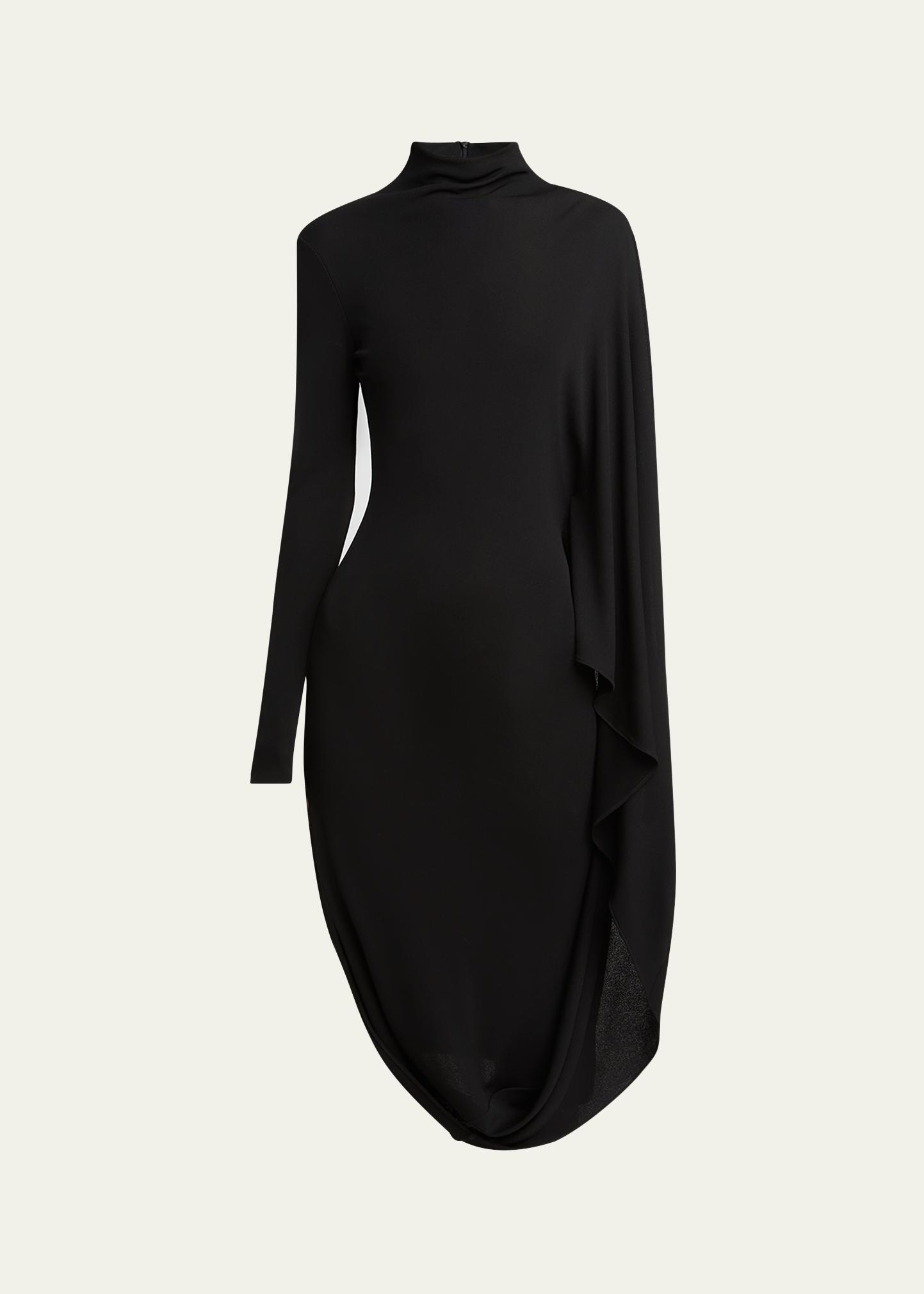 Stella McCartney High Neck Cape Viscose Dress - Bergdorf Goodman