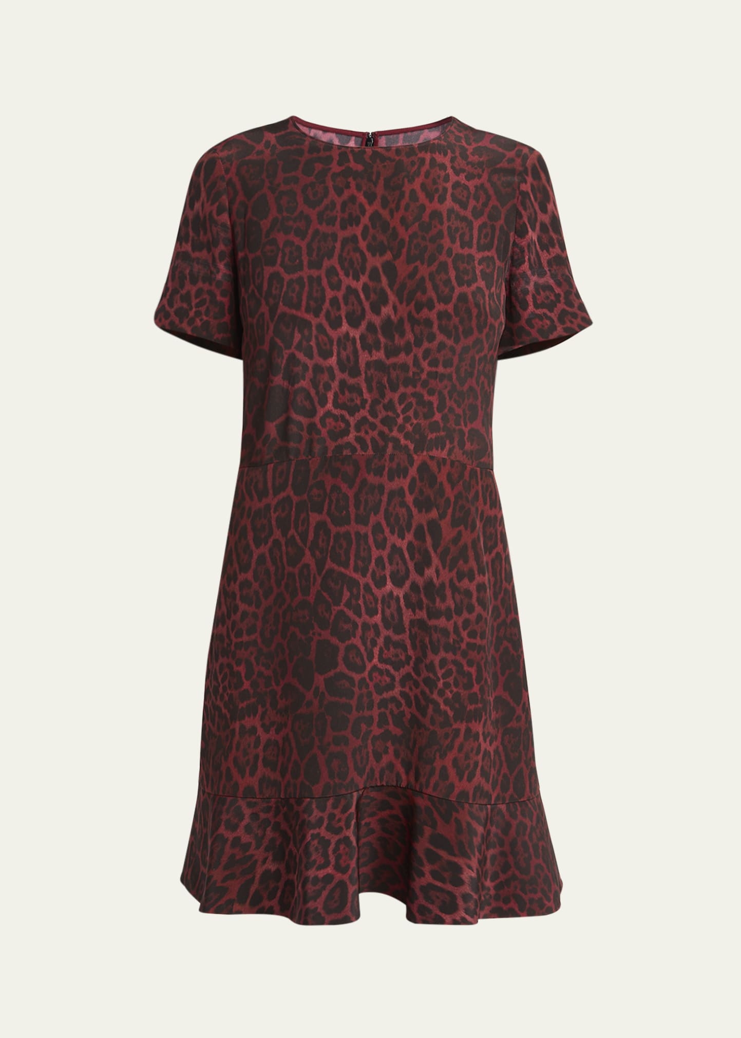 red and black leopard print dress Red Leopard Print Satin Slip Maxi Dress main image 0