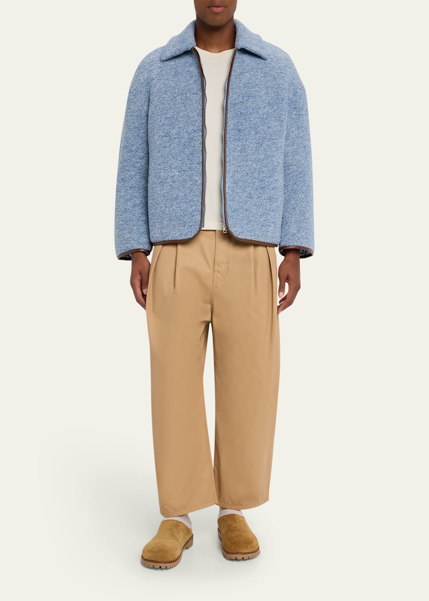 JW Anderson Men's Contrast-Trim Zip Jacket - Bergdorf Goodman
