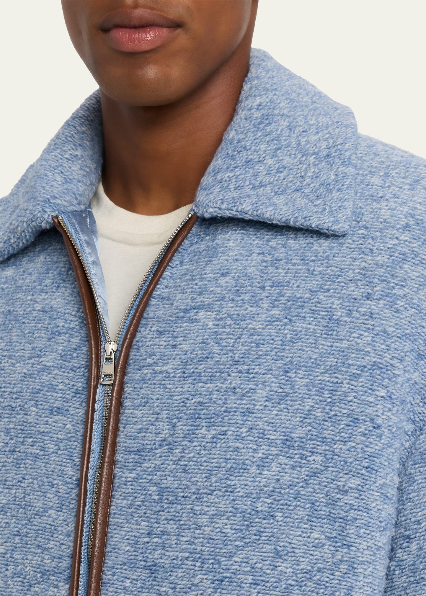 JW Anderson Men's Contrast-Trim Zip Jacket - Bergdorf Goodman