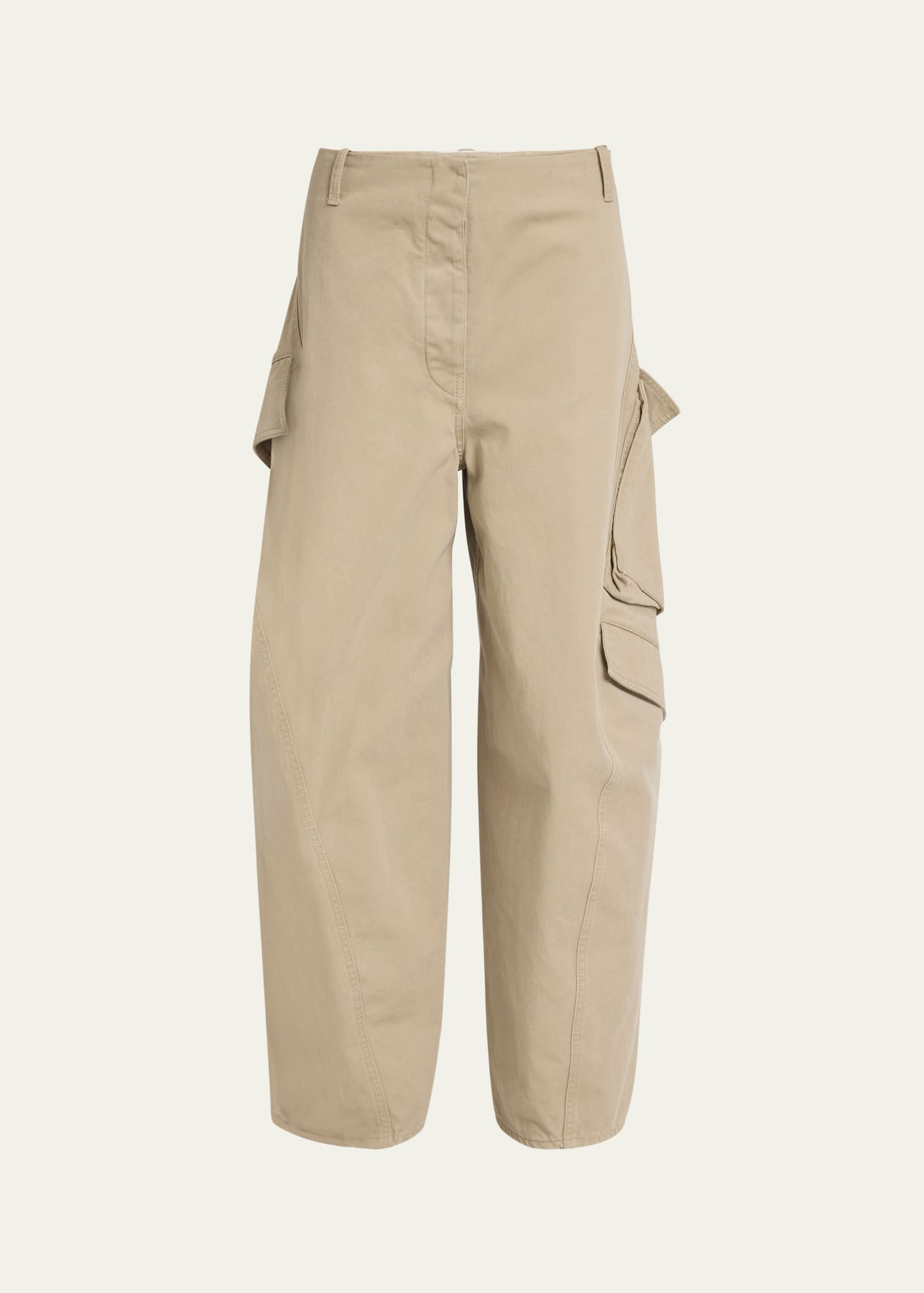 ALAIA Mid-Rise Washed Chino Barrel-Leg Cargo Trousers