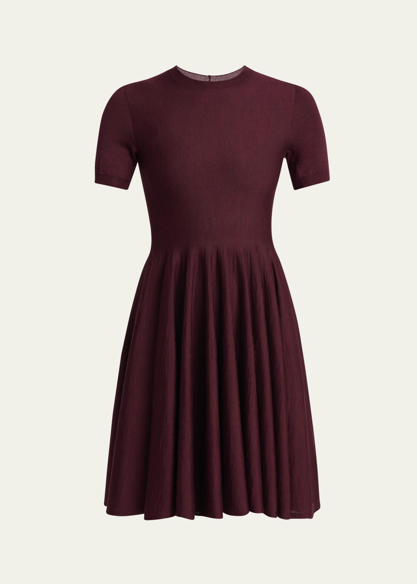 ALAIA Short-Sleeve Fit-&-Flare Mini Dress - Bergdorf Goodman
