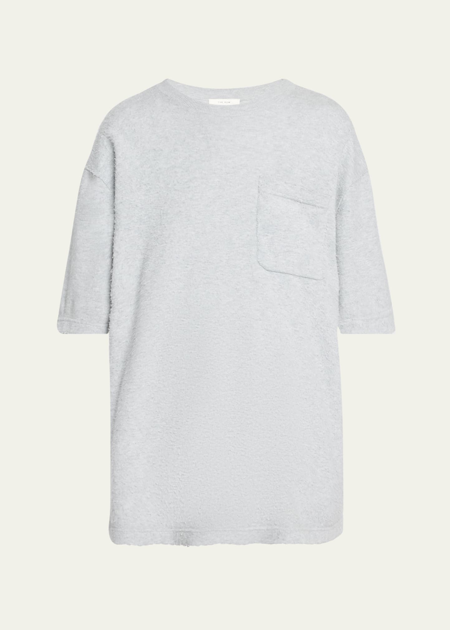 【関税&送料込】The Row Light Grey Kaddy T-Shirt In Brushed Gray Kaddy oversized brushed cotton-jersey T-shirt | THE ROW