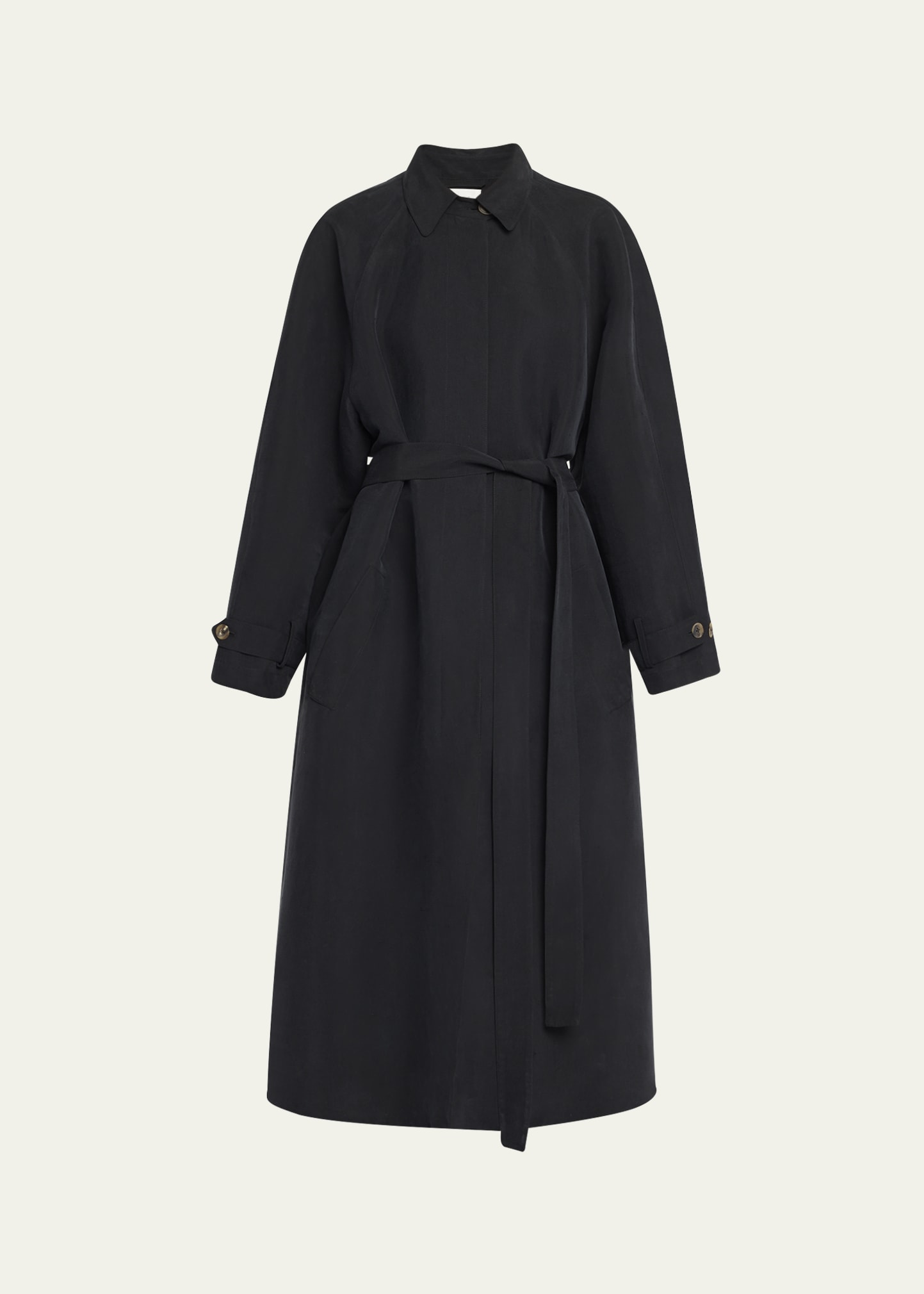コート [The Row] Ryo Coat in Silk Ryo Coat Black in Silk – The Row