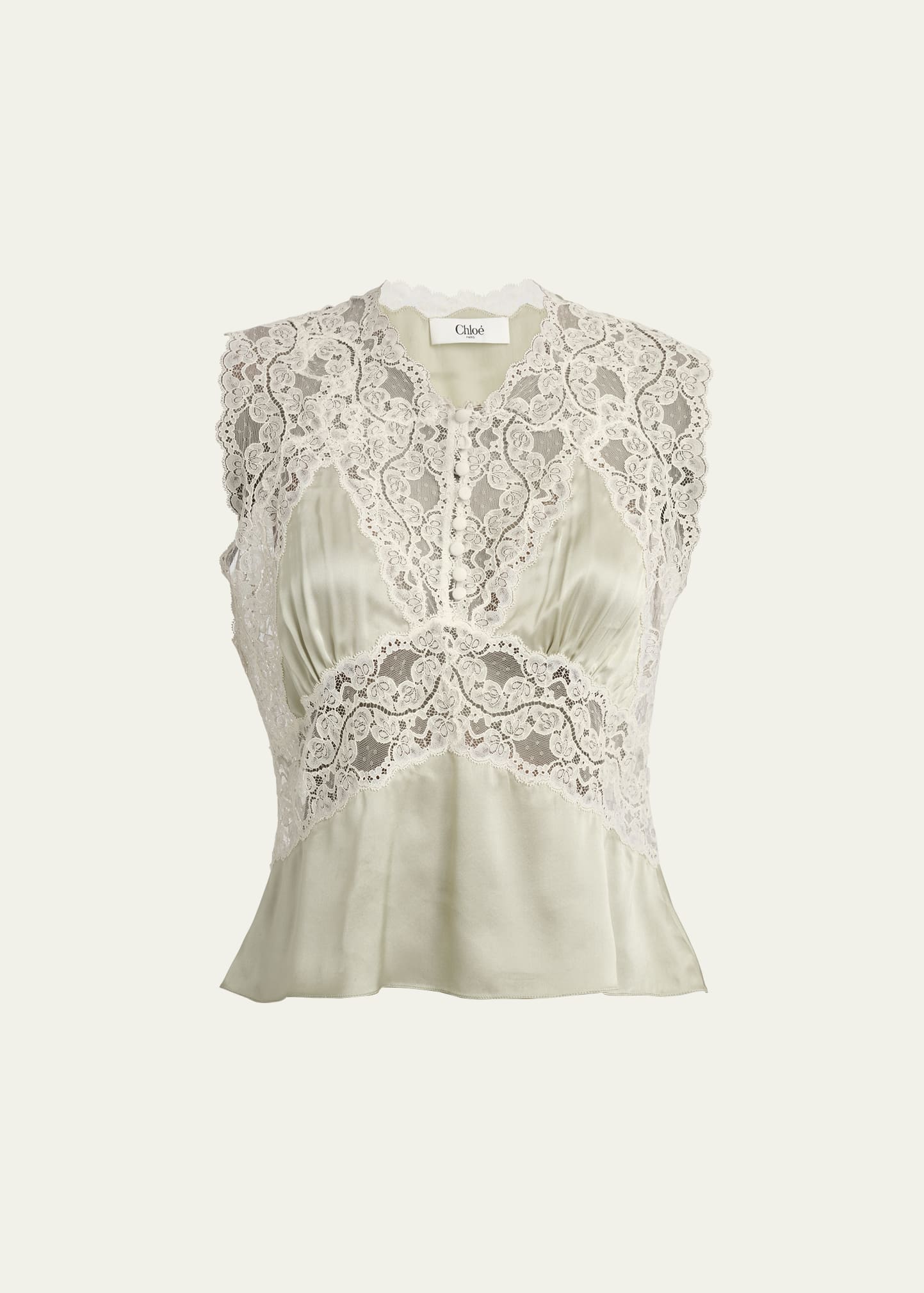 Chloe Lace Silk Sleeveless Top - Bergdorf Goodman