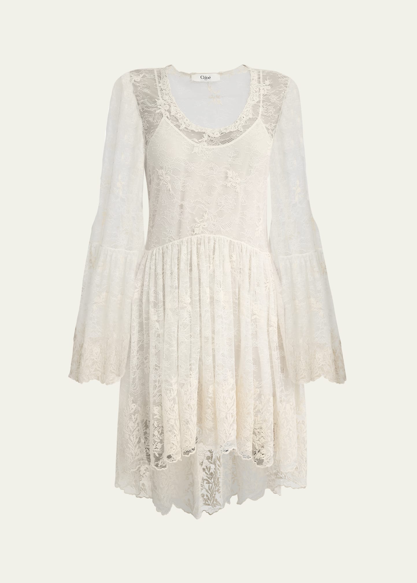 h&m cream lace long sleeve mini dress Ladies - Cream Lace maxi dress - Size: M